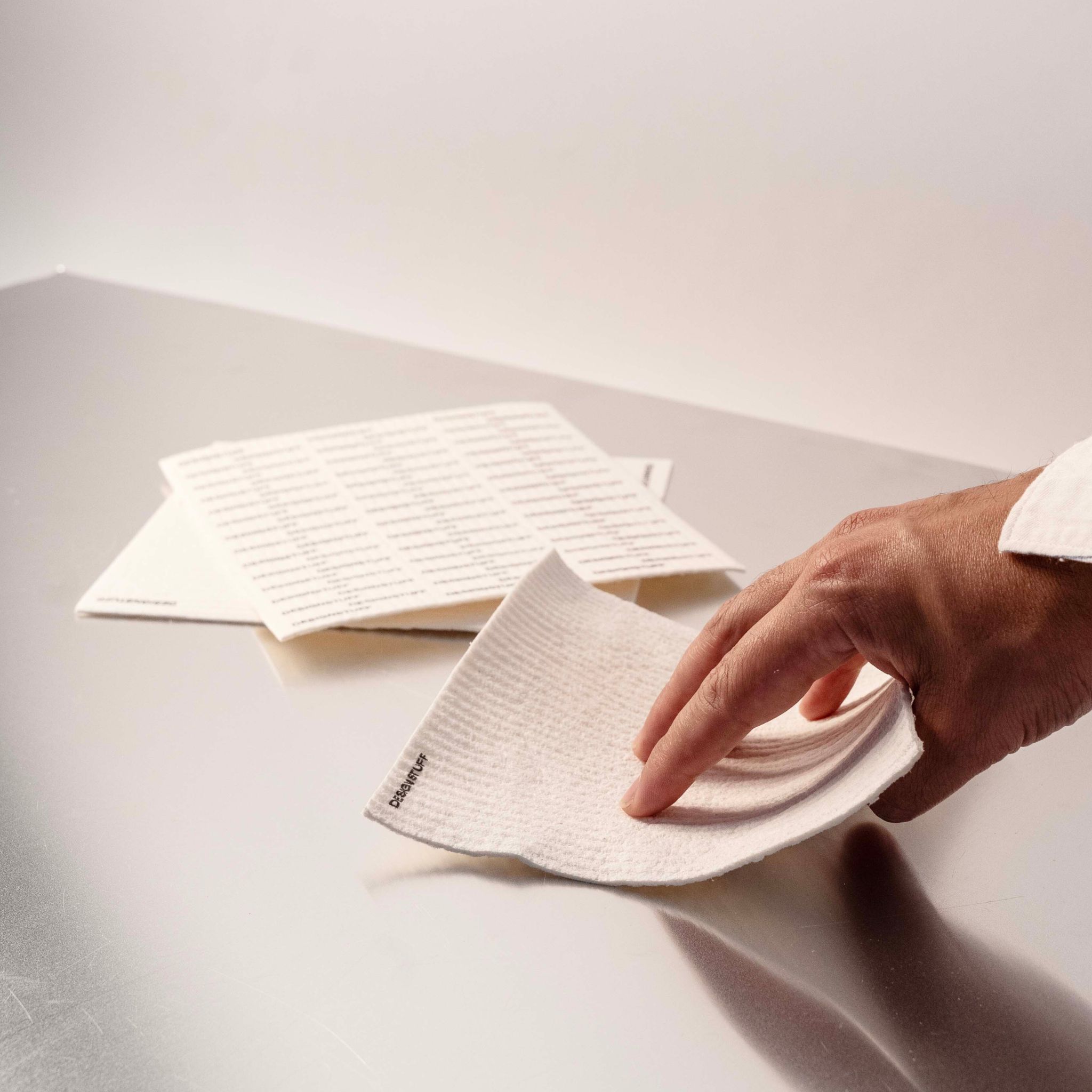 DESIGNSTUFF Compostable Eco-Friendly Dishcloths - Biodegradable Kitchen Towels (Pack of 3, White) | Sustainable Cleaning for Dishes, Countertops & Household Chores