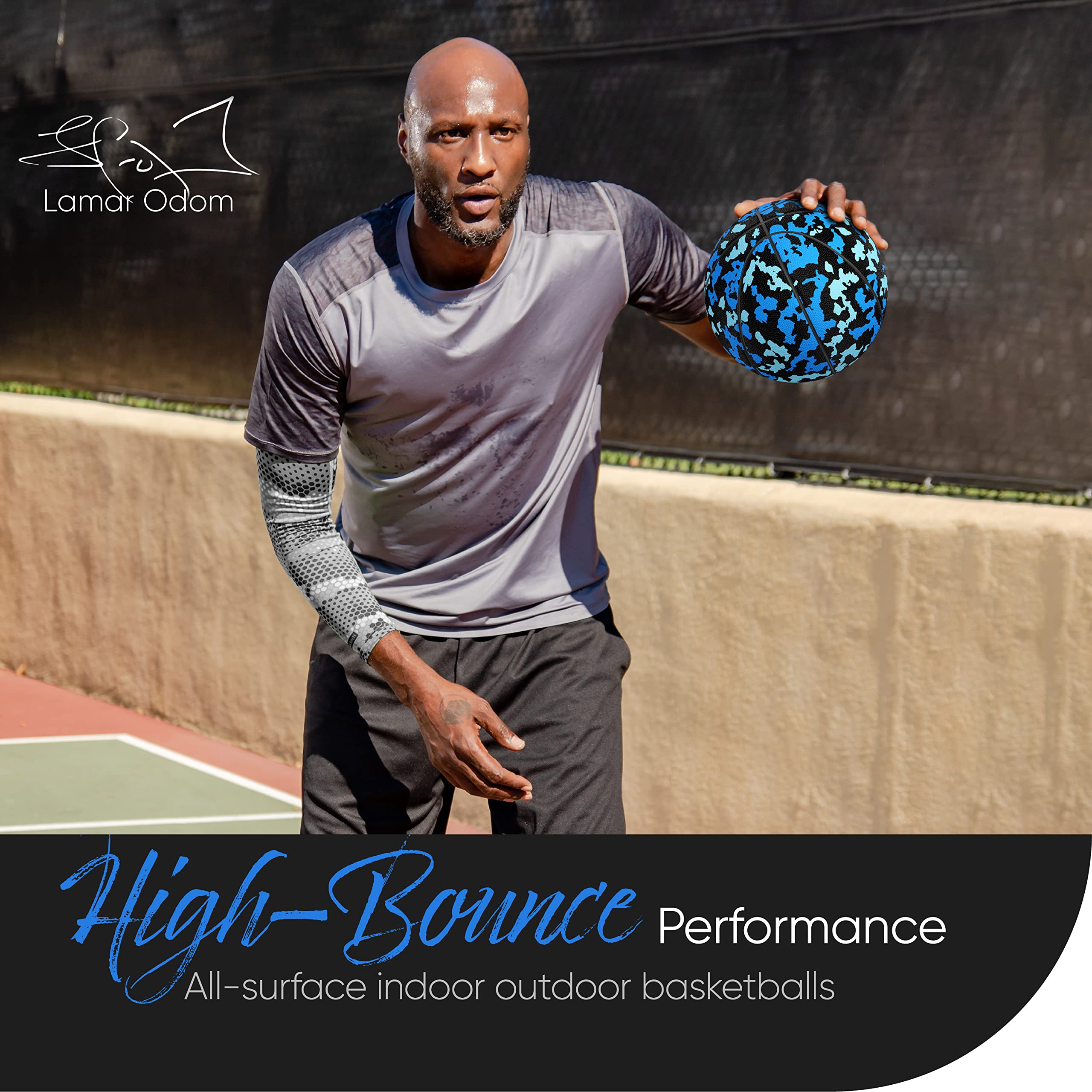 Millenti Street Basketball - Size 5/6/7 for Kids, Youth & Adults | Indoor & Outdoor Basketball for Park, Gym & Backyard Play | Durable Rubber Basketball for Training & Games