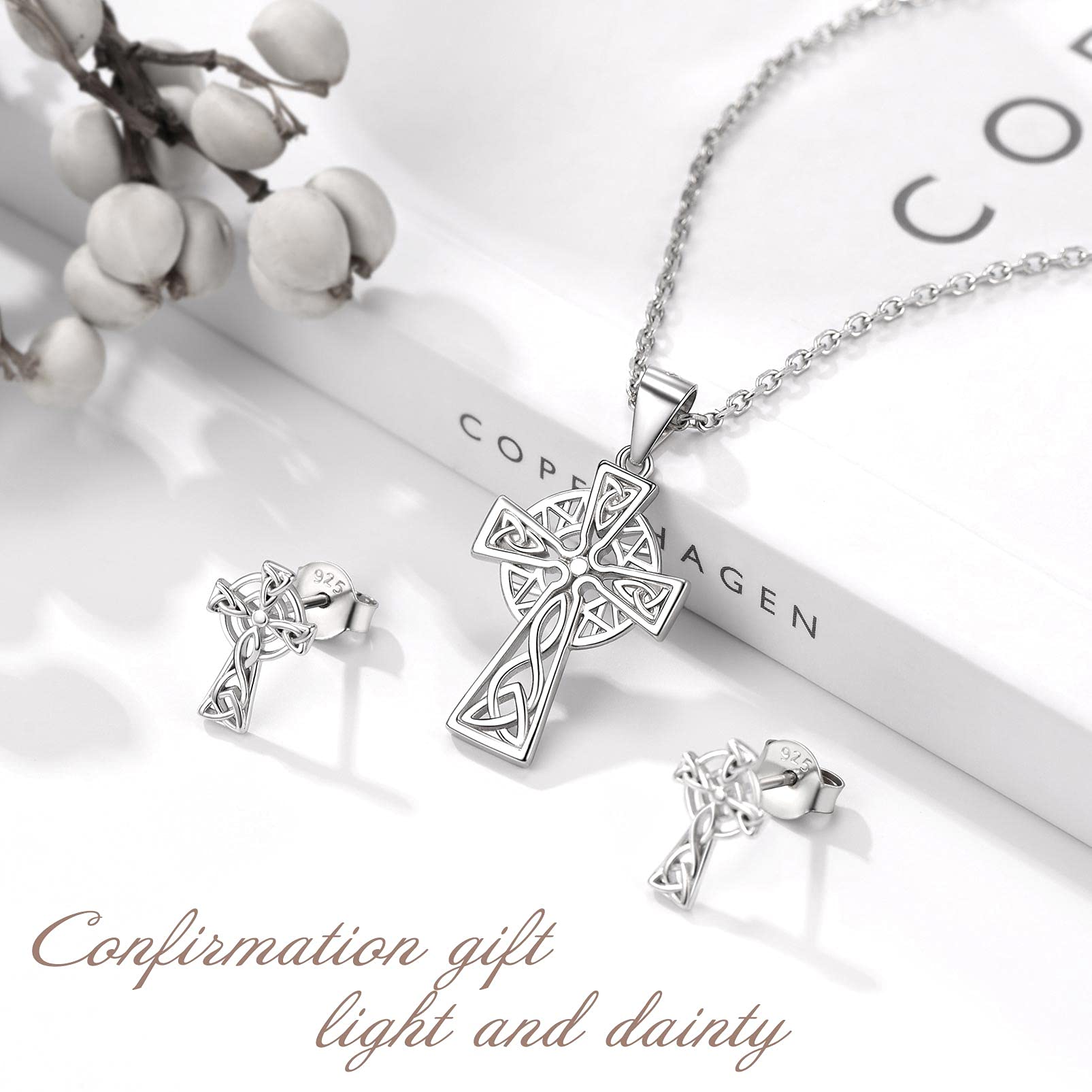 Celtic Love Knot Necklace for Women - 925 Sterling Silver Irish Jewelry for Good Luck & Gifts