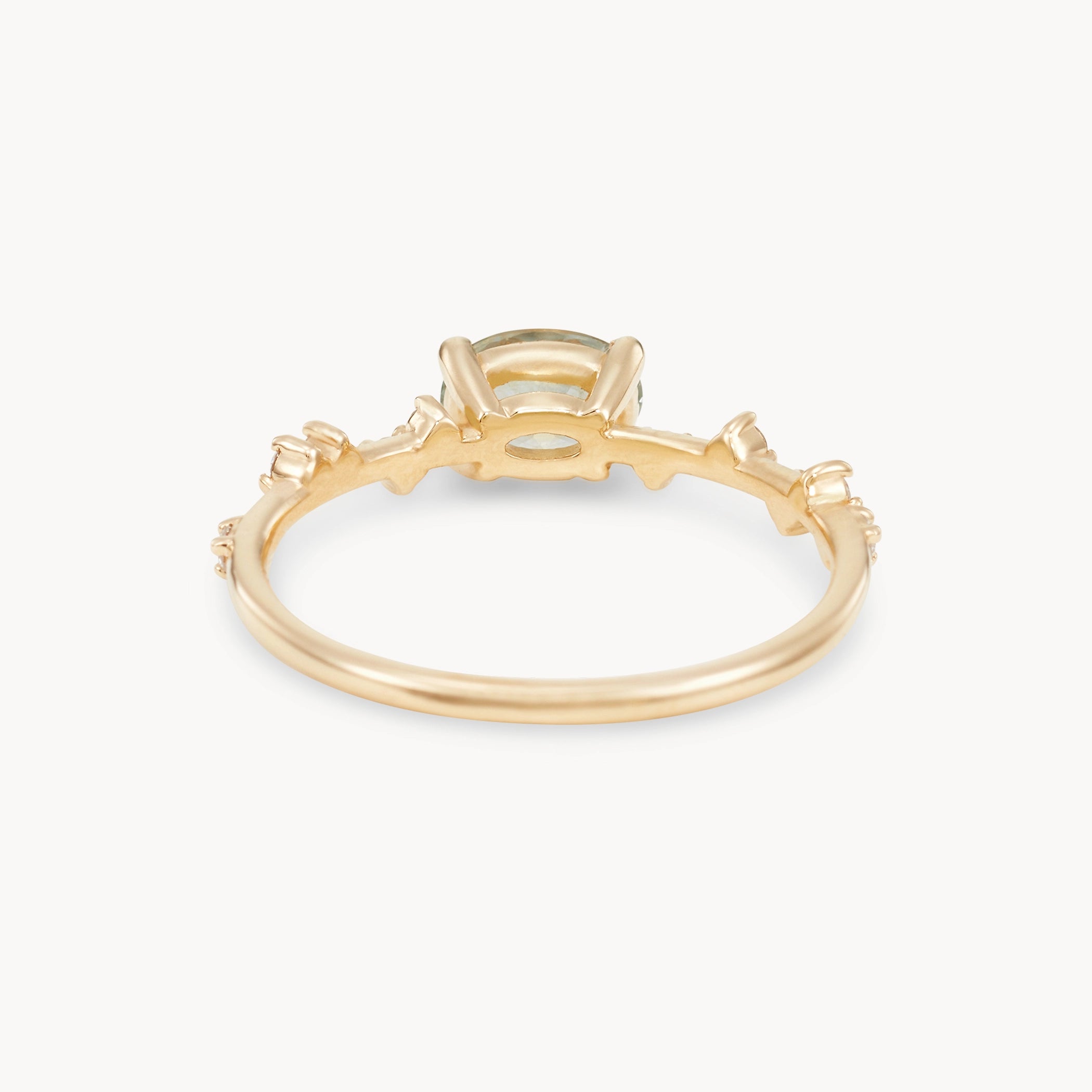 Unique 14K Yellow Gold Oval Sapphire Ring - Shores Aglow Handcrafted Jewelry for Women, Perfect for Weddings, Anniversaries & Special Occasions