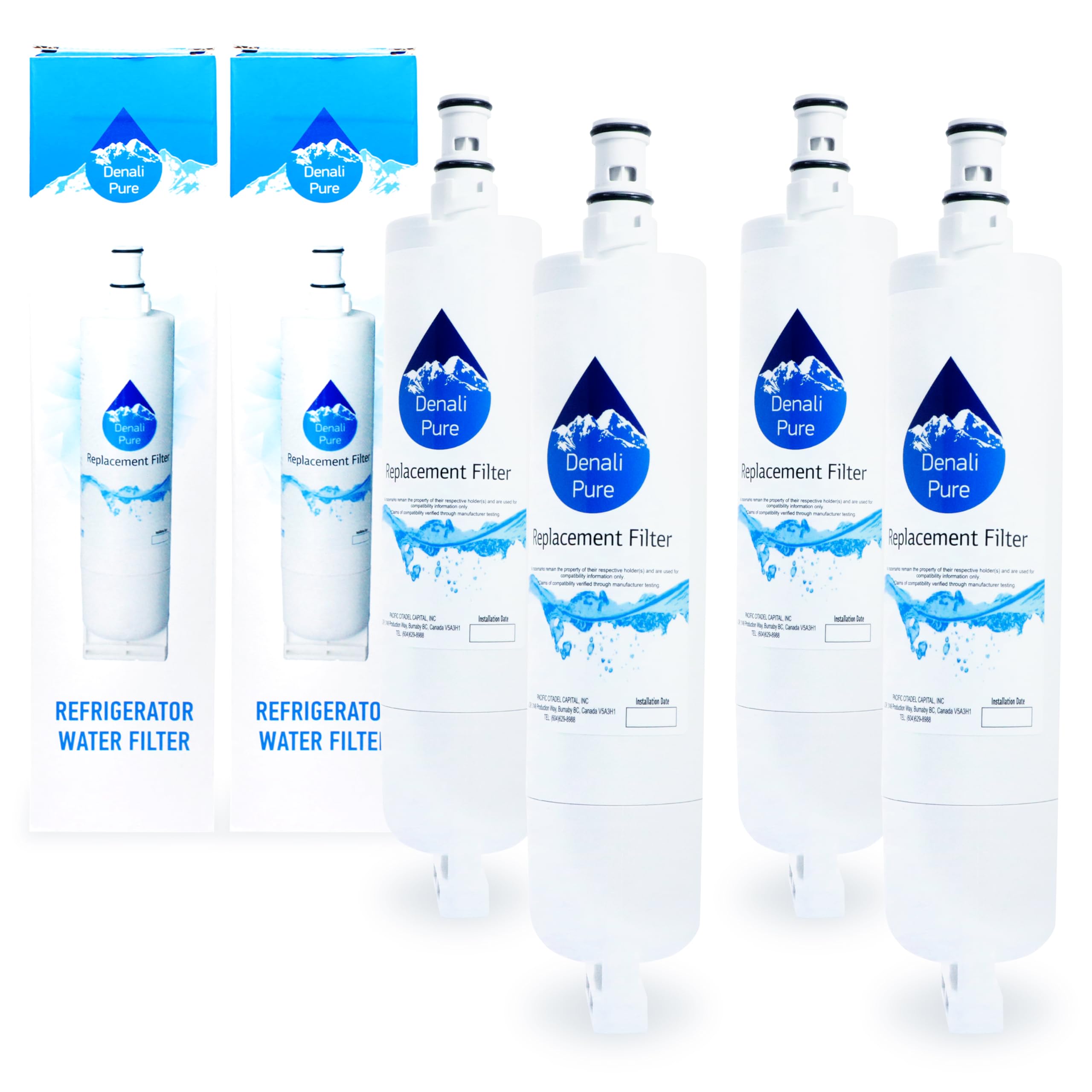 4-Pack KitchenAid 4396163 Refrigerator Water Filter Replacement - Compatible with KitchenAid Fridge Filter Cartridge 4396163 - Pure Drinking Water for Home & Office Use