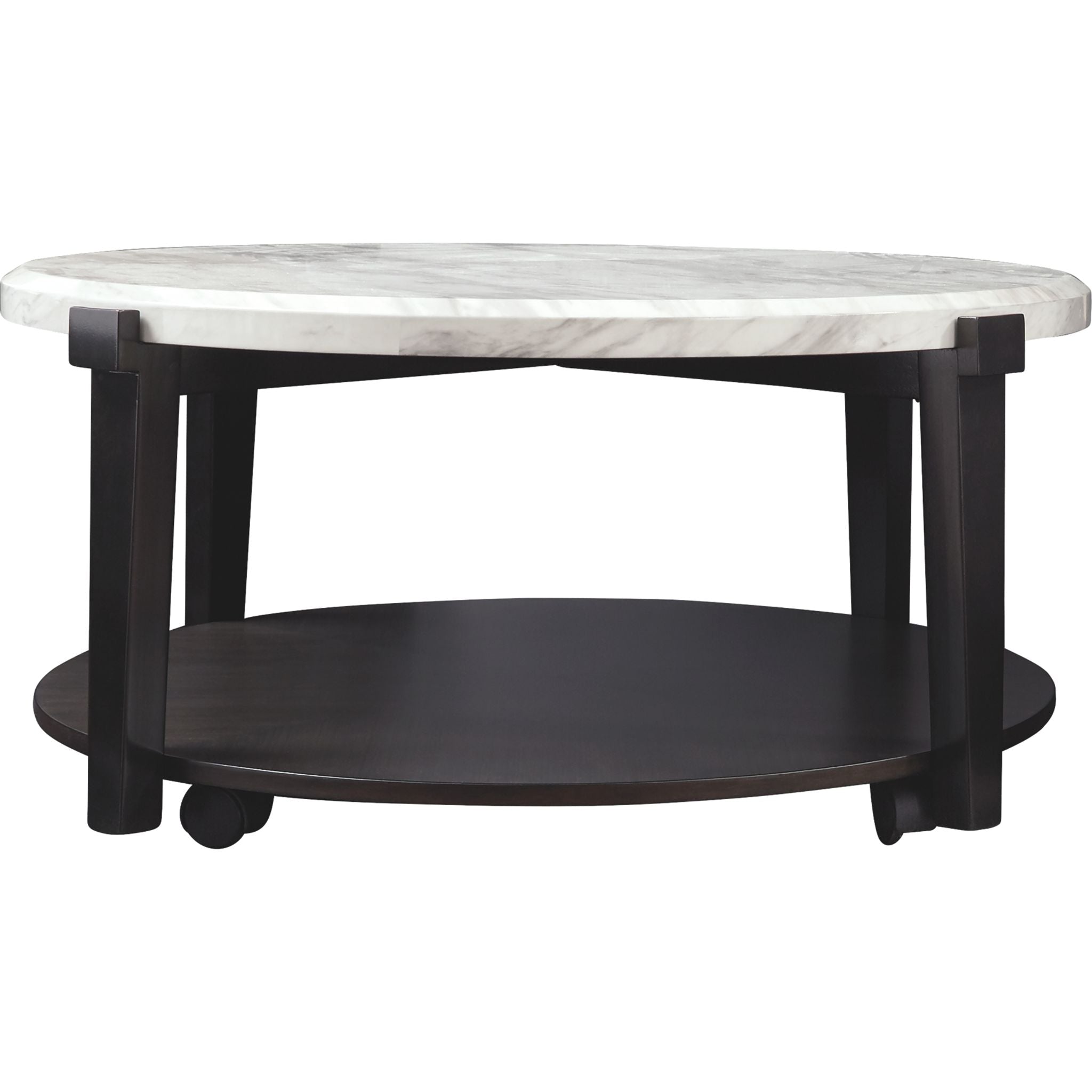 Ashfair Modern Coffee Table - Dark Brown & White Finish - Perfect for Living Room, Lounge, or Office Decor