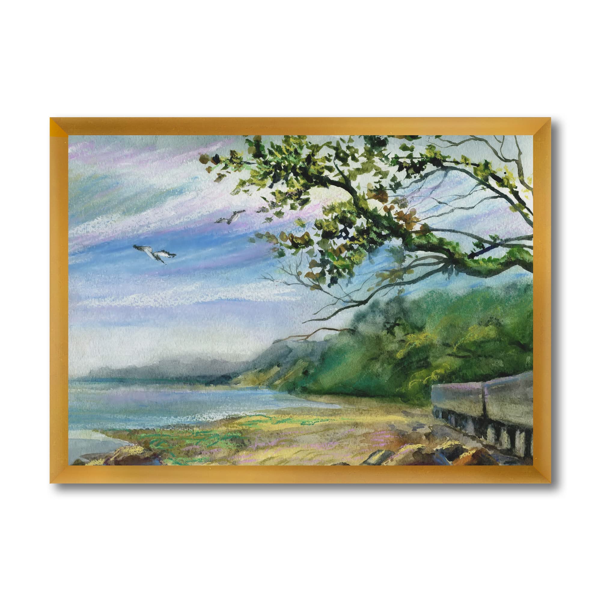 Baltic Sea Nautical Coastal Framed Wall Art - Vintage Maritime Decor for Living Room, Office & Beach House