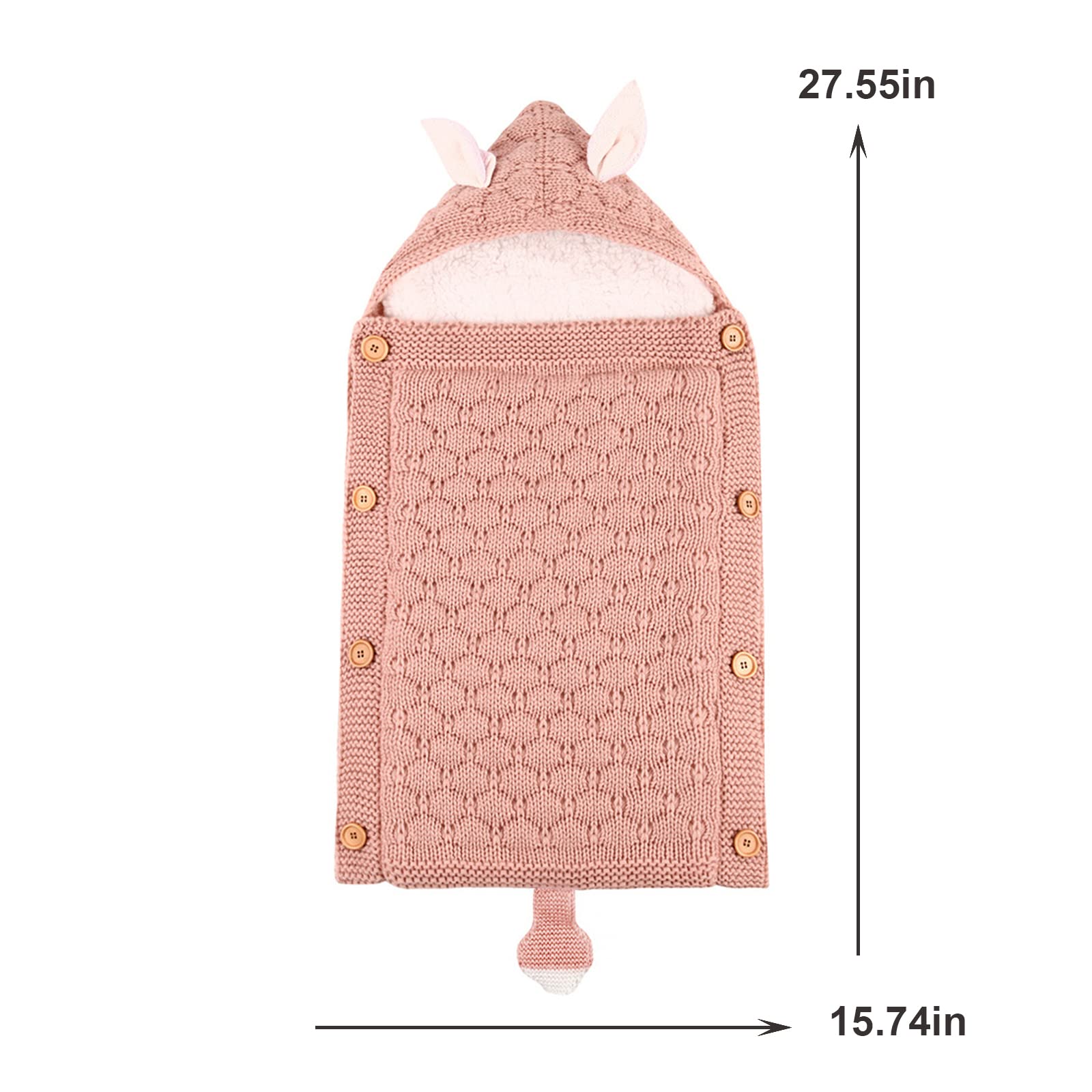 Soft Unisex Fleece Swaddle Blankets for Baby Girls & Boys - Thick Knit Infant Wraps for Stroller & Nursery - Cozy Pink Baby Accessories for Sleeping, Swaddling & Travel