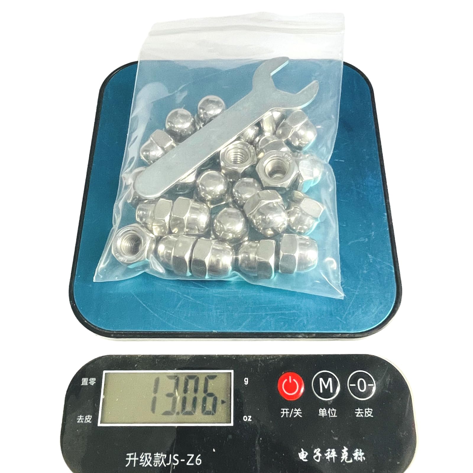 25pcs 3/8-16 Acorn Cap Nuts, 304 Stainless Steel Dome Head Hex Nuts with Bright Finish - Heavy Duty Hardware for Automotive, Machinery & DIY Projects - Includes Open End Wrench for Easy Installation