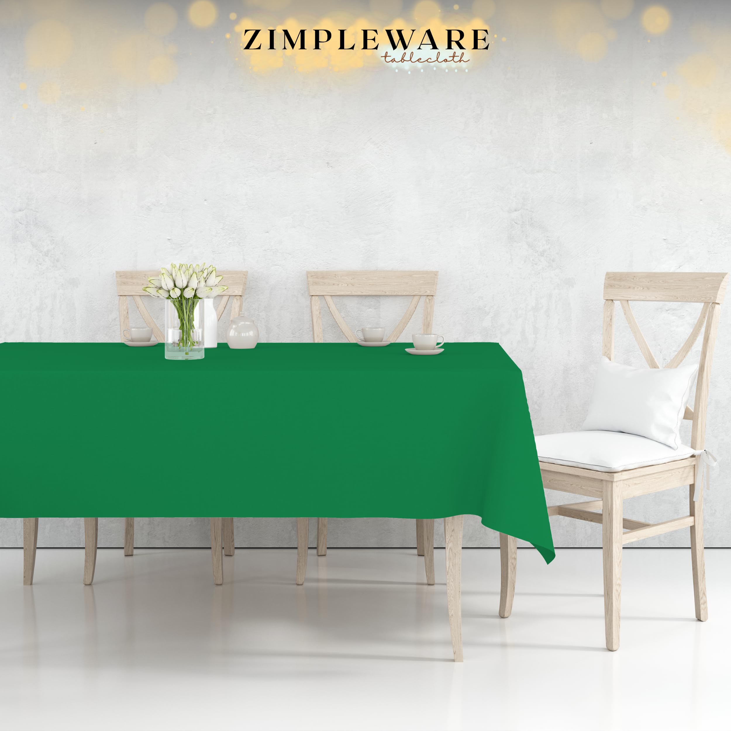 Premium Disposable Green Plastic Tablecloth (12 Pack) - 54x108 Inch Rectangle Table Cover for 6-8ft Tables - Waterproof & Wrinkle-Free for Parties, BBQs, Picnics & Outdoor Events
