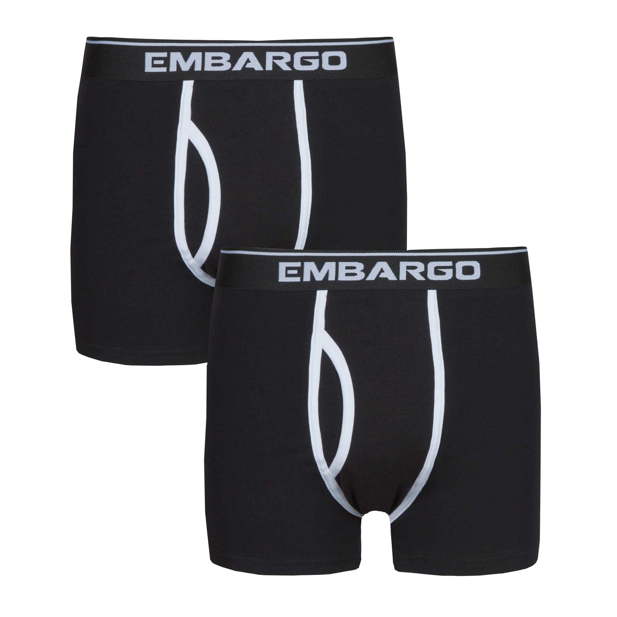 **Embargo Men's 2-Pack Keyhole Trunk Boxer Shorts - Breathable & Comfortable Underwear for Everyday Wear, Gym, and Travel**
