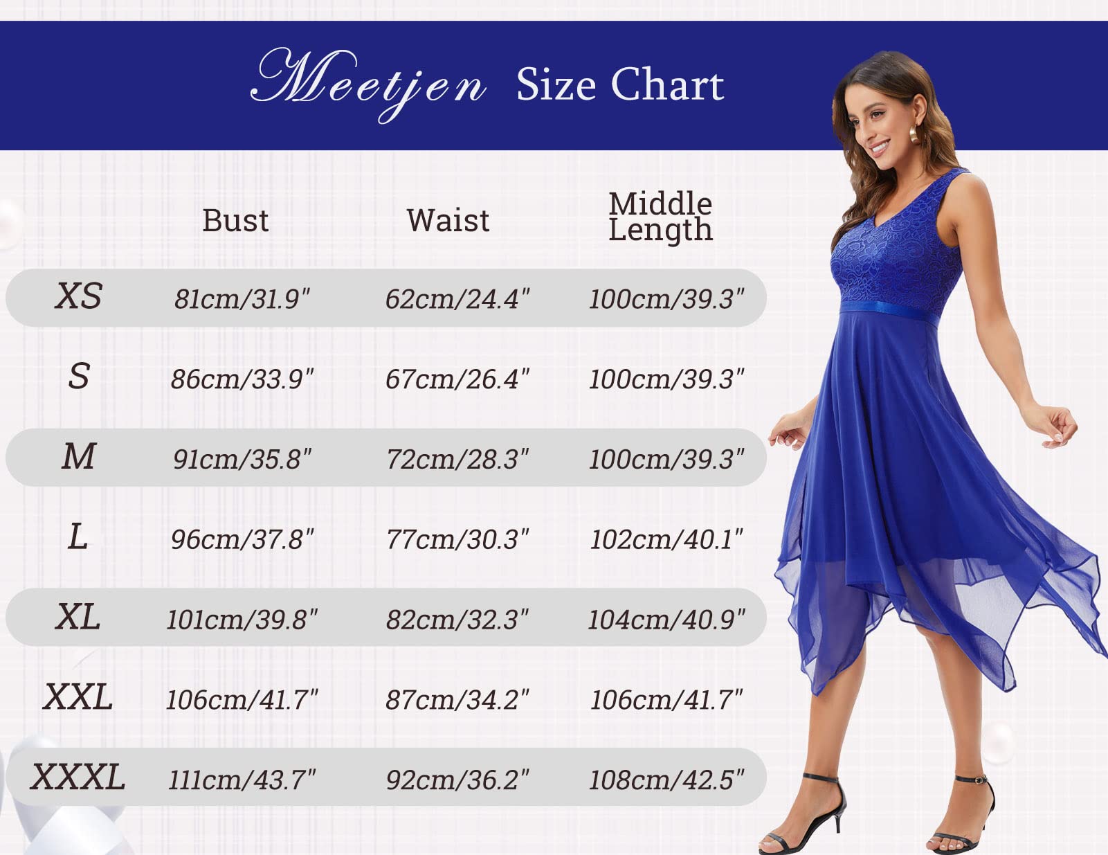 Meetjen Women's Elegant Lace Cocktail Party Dress 2025 - Handkerchief Hem Bridesmaid & Prom Formal Gown for Wedding Guest | Perfect for Evening Parties, Bridal Showers & Special Occasions