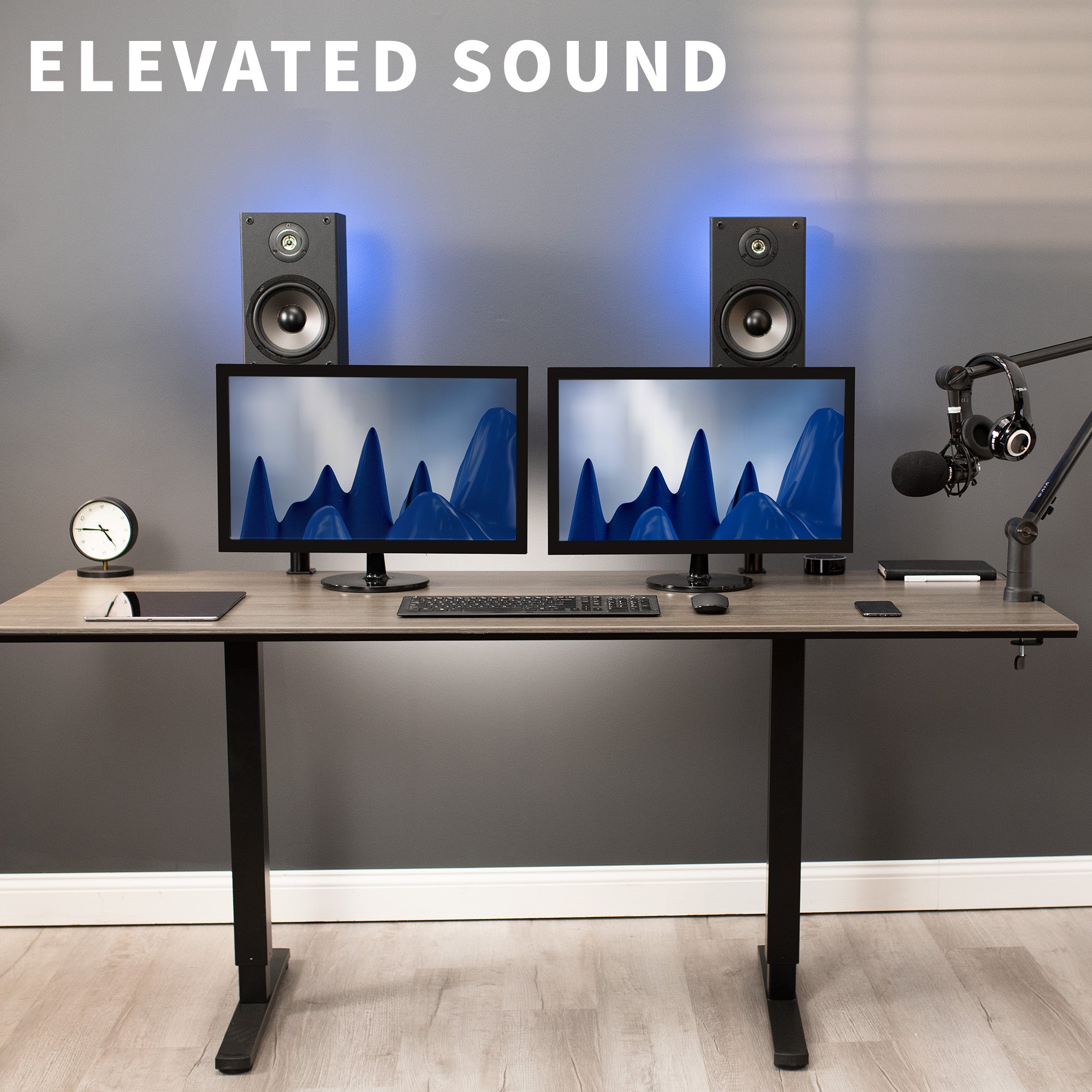 Heavy Duty Clamp-On Speaker Stand 2 Pack - Secure Mount for PA Speakers, Studio Monitors & DJ Equipment - Perfect for Live Performances, Home Studios & Events