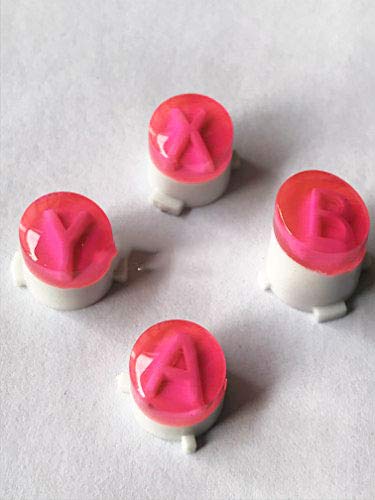 Xbox One Controller ABXY Button Mod Kit - Custom Bullet Buttons for Xbox One, Xbox One Slim & Elite (Pink) - Enhance Gaming Performance for FPS, Racing & Fighting Games