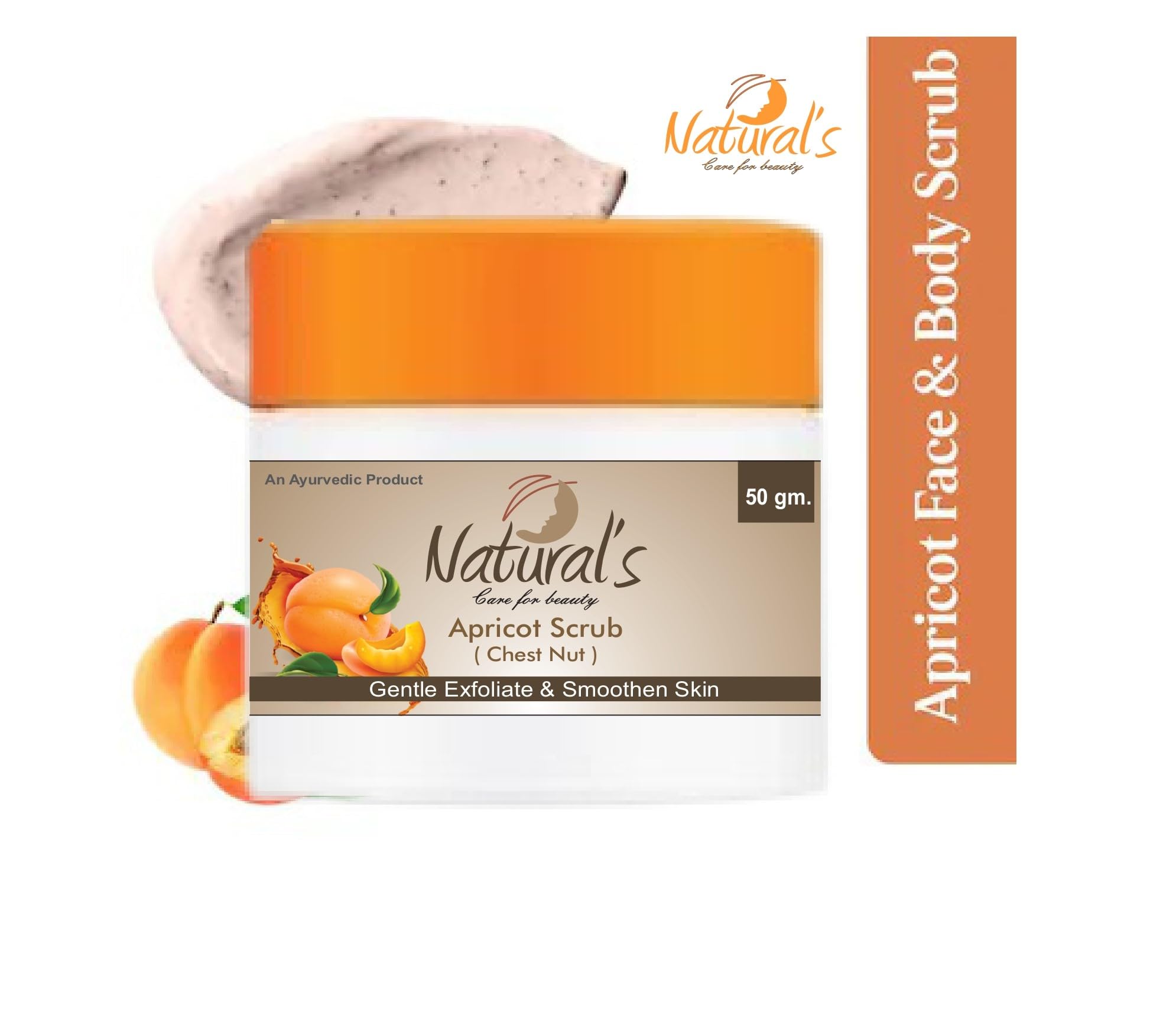 Natural's Care Apricot Scrub for Face & Body - Exfoliating Dead Skin Remover, 50g - Gentle Facial & Body Scrub for Smooth Skin | Perfect for Daily Skincare Routine & Spa Treatment
