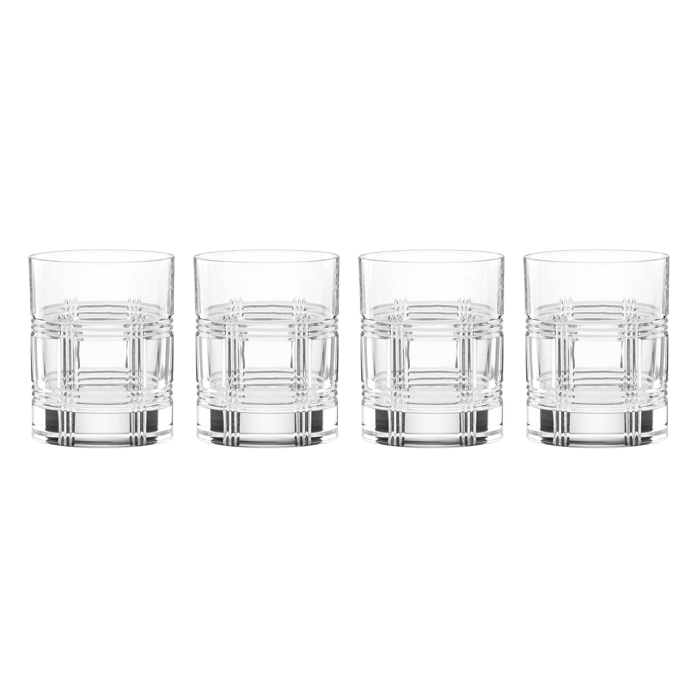 Premium Hudson Crystal Double Old Fashioned Glasses Set of 4 - Elegant Whiskey Tumbler Glasses for Bourbon, Scotch & Cocktails - Perfect for Home Bar, Gifts & Entertaining