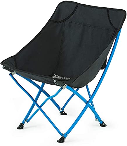 Premium Reclining Camping Chair for Adults - Heavy Duty Folding Outdoor Chair with Storage Bag - Portable Beach, Fishing, Garden & Leisure Moon Chair (Black) - Perfect for Camping, Backyard Relaxing & Outdoor Adventures