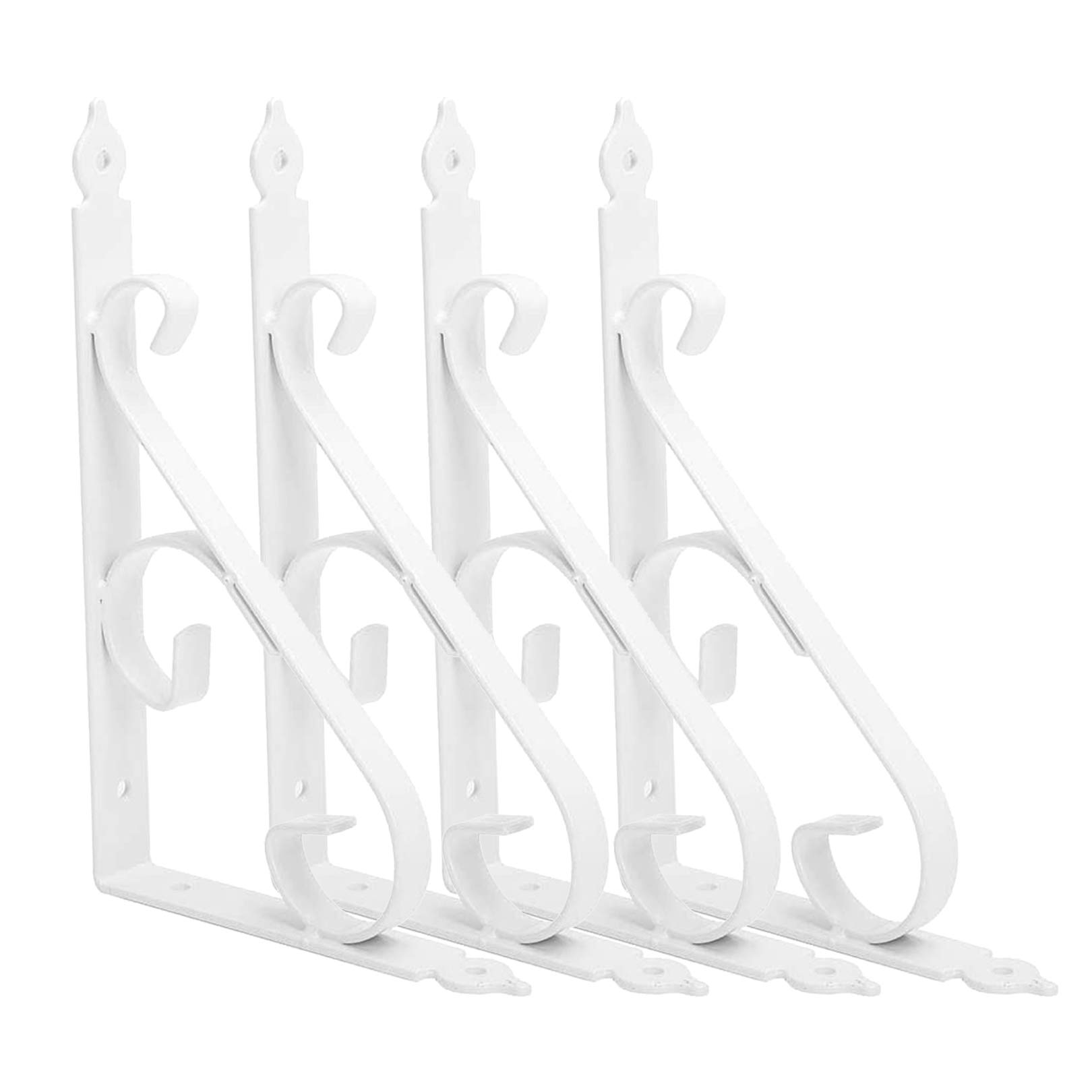 Heavy Duty Shelf Brackets - 4 Pack 500x300mm (20x12in) Steel Floating Shelves Brackets, 220lb/100kg Load Capacity, White Right Angle Corner Braces for DIY Open Shelving - Perfect for Living Room, Kitchen, Bedroom Storage and Display