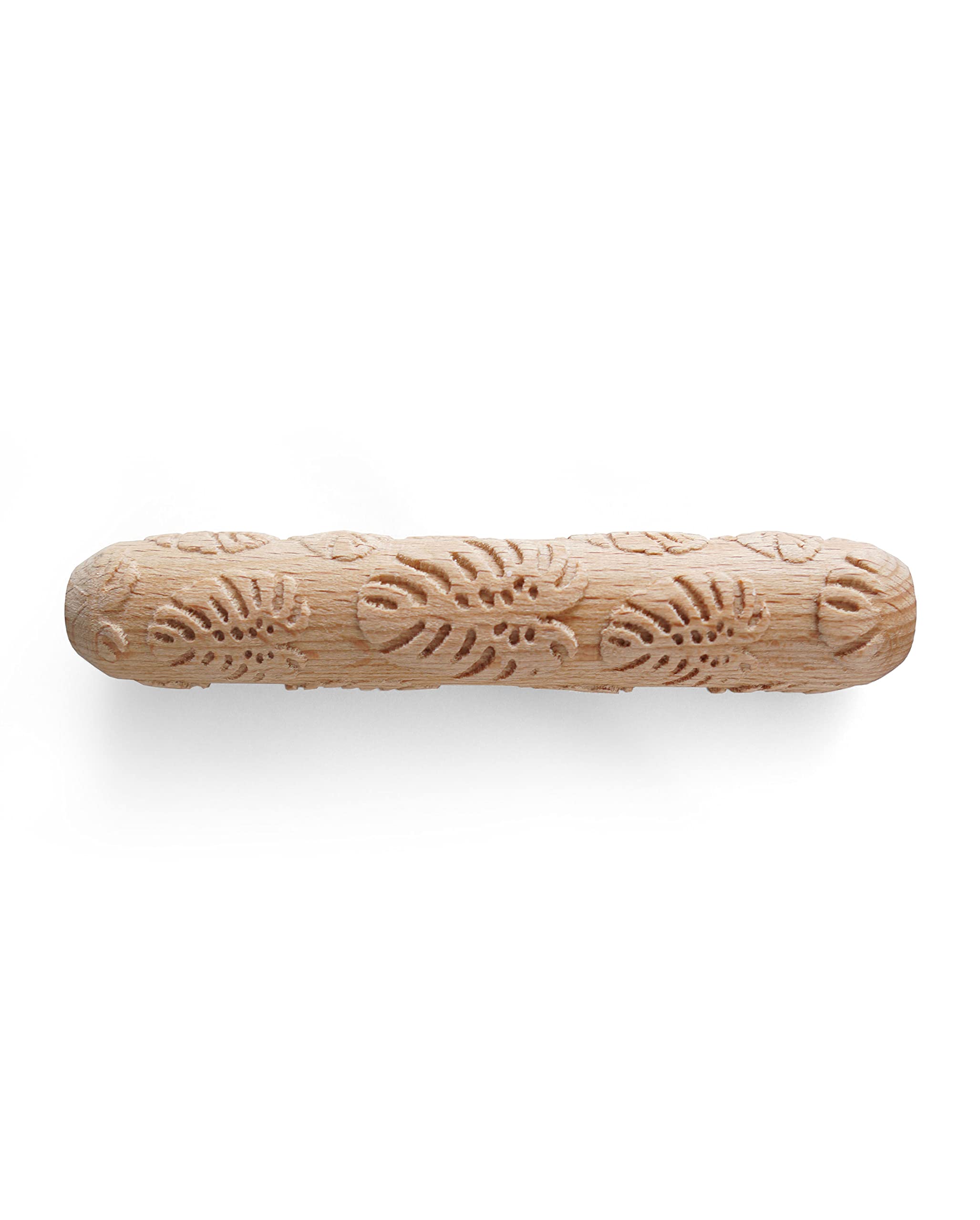 Ceramic Wood Hand Rollers for Pottery - Clay Texture Roller with Monstera Leaf Pattern - DIY Clay Tools for Ceramic Arts & Sculpting - Perfect for Pottery Classes, Home Decor Crafts, and Handmade Gifts