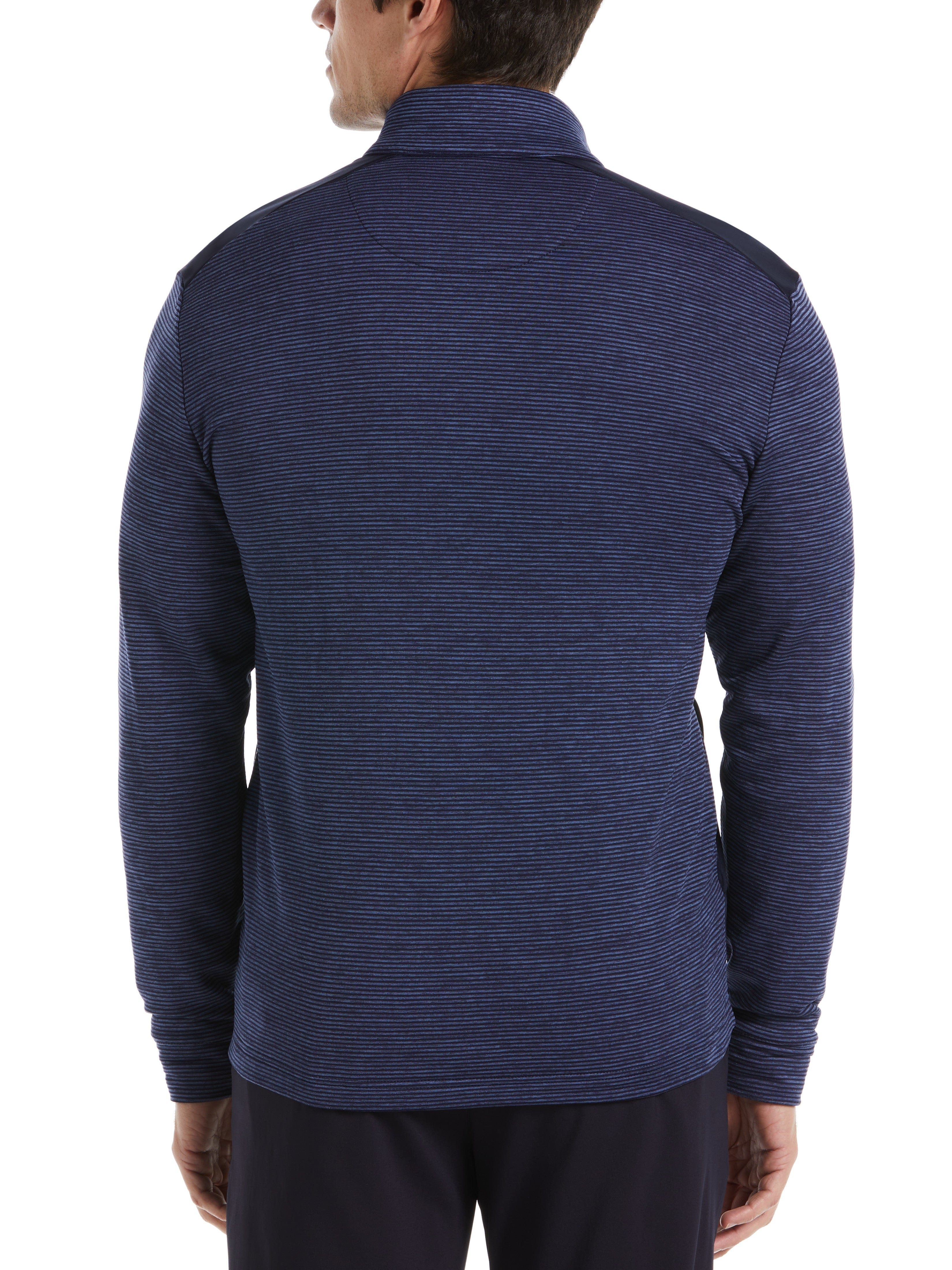 Men's Textured Block Full Zip Golf Sweater - Lightweight & Breathable for Golfing, Casual Wear & Outdoor Activities