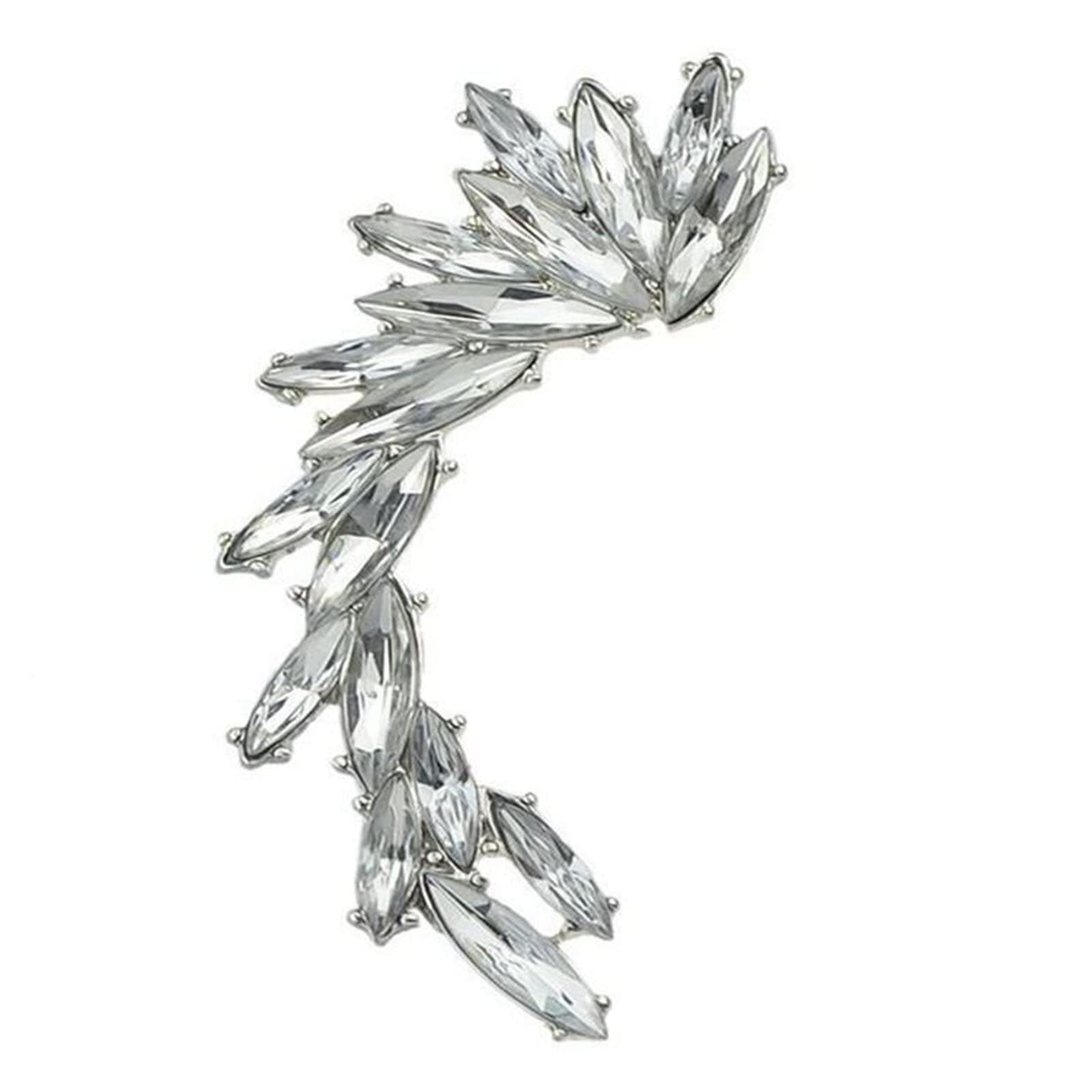 Boho Leaf Rhinestone Drop Earrings for Women - Elegant Stud & Hook Tassel Earrings - Perfect Jewelry Gift for Anniversary, Birthday, Wedding & Valentine's Day - 1PC Clip-On Earrings for Everyday Wear & Special Occasions