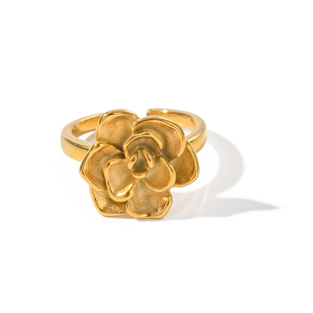Camellia Flower Pinky Ring | JDR5008 - Elegant Floral Jewelry for Women, Perfect for Weddings, Parties & Gifts