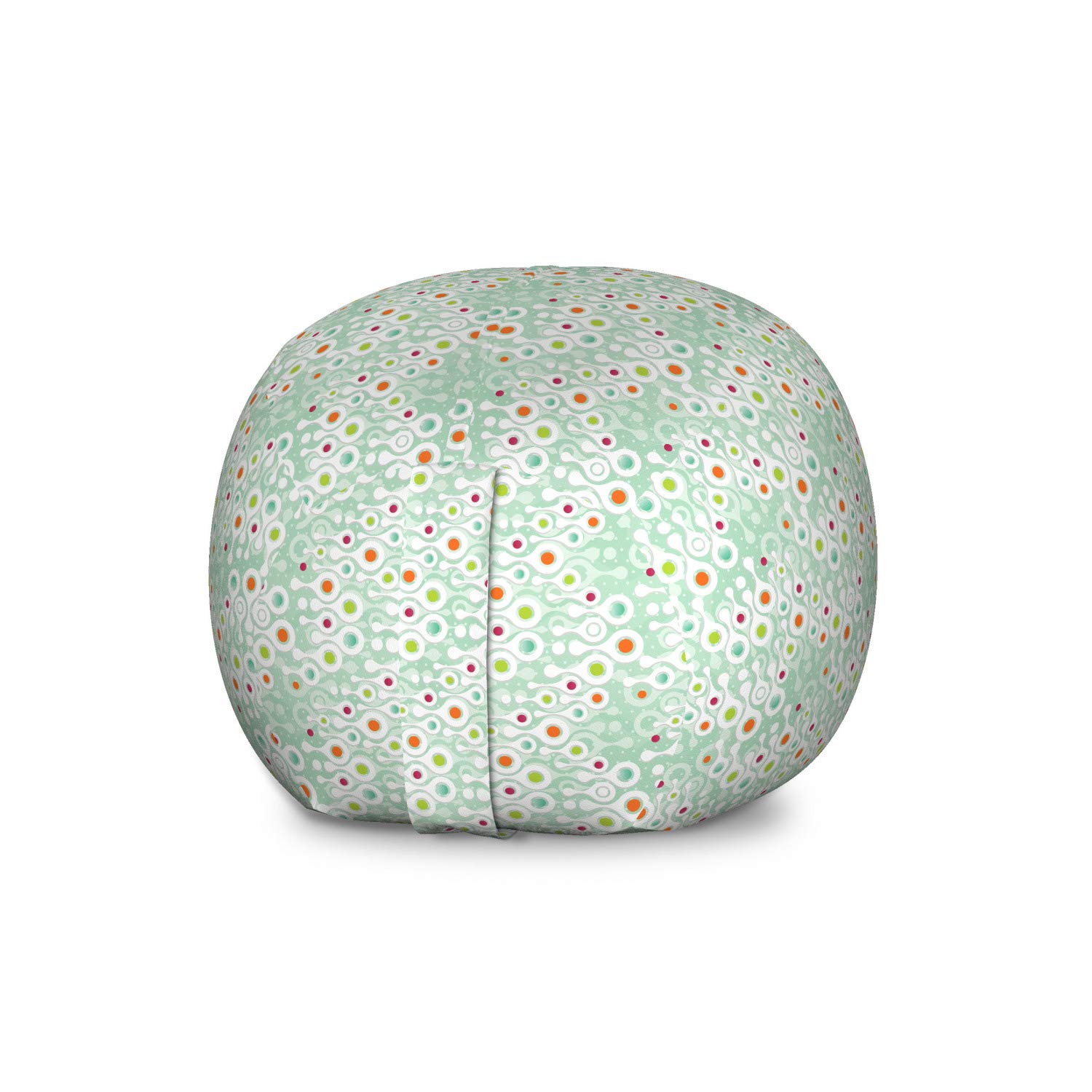Ambesonne Large Washable Toy Storage Bag Chair - Abstract Dotted Shapes on Aquatic Background, Stuffed Animal Organizer for Kids Room (Almond Green/Mint Green) | Perfect for Playroom, Nursery & Bedroom Organization