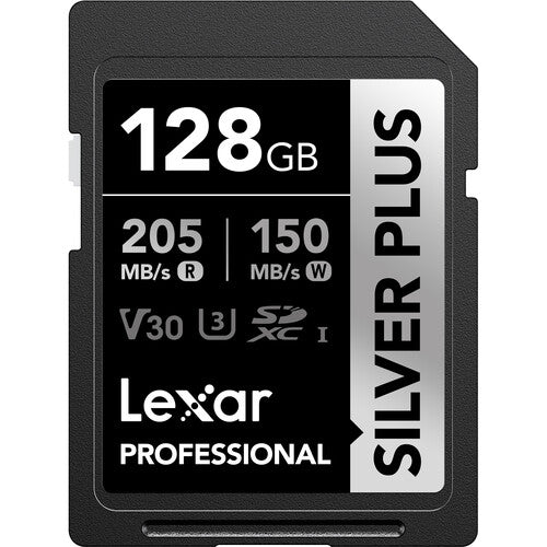 Lexar 128GB Professional SILVER PLUS UHS-I SDXC Memory Card - High Speed Class 10 for DSLR Cameras, 4K Video & Photography - Reliable Storage for Travel, Events & Professional Use