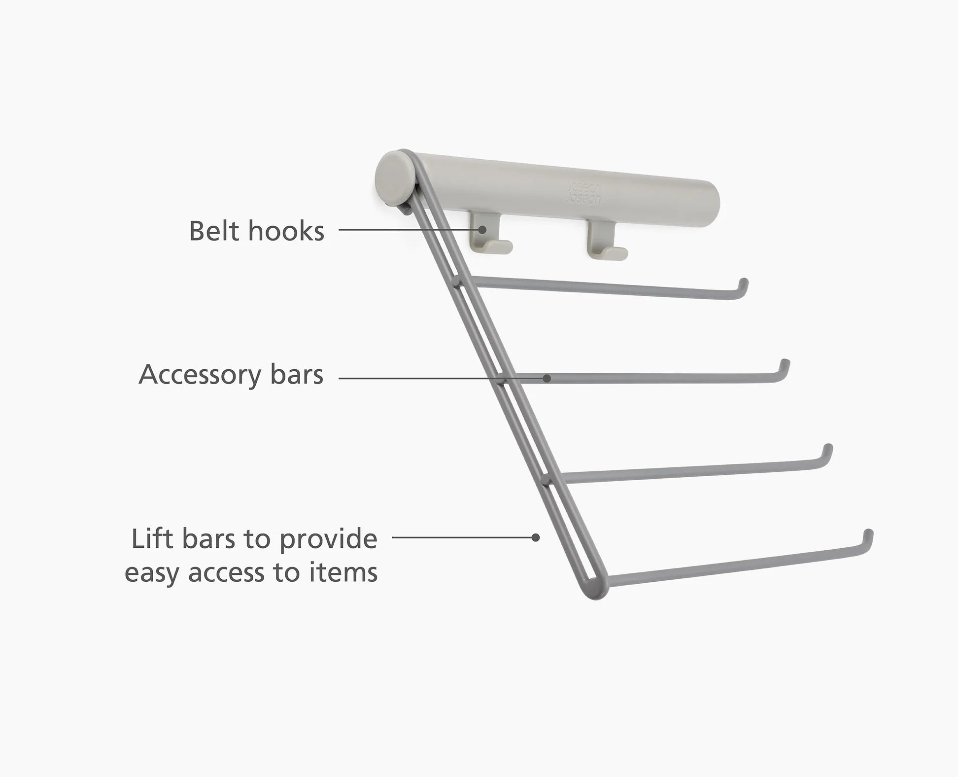 Orderly Belt, Tie & Scarf Rail Organizer - Premium Ecru Storage Solution for Closet & Wardrobe Organization