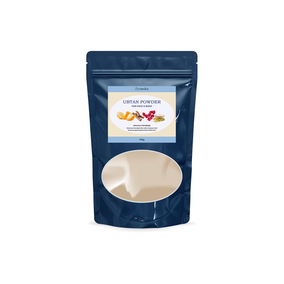Zysmika Ubtan Powder for Face & Body - Skin Brightening, Facial Hair Removal, Dark Spot Treatment & Glowing Skin - 250g | Natural Ayurvedic Whitening Scrub for Daily Skincare Routine & Bridal Preparation