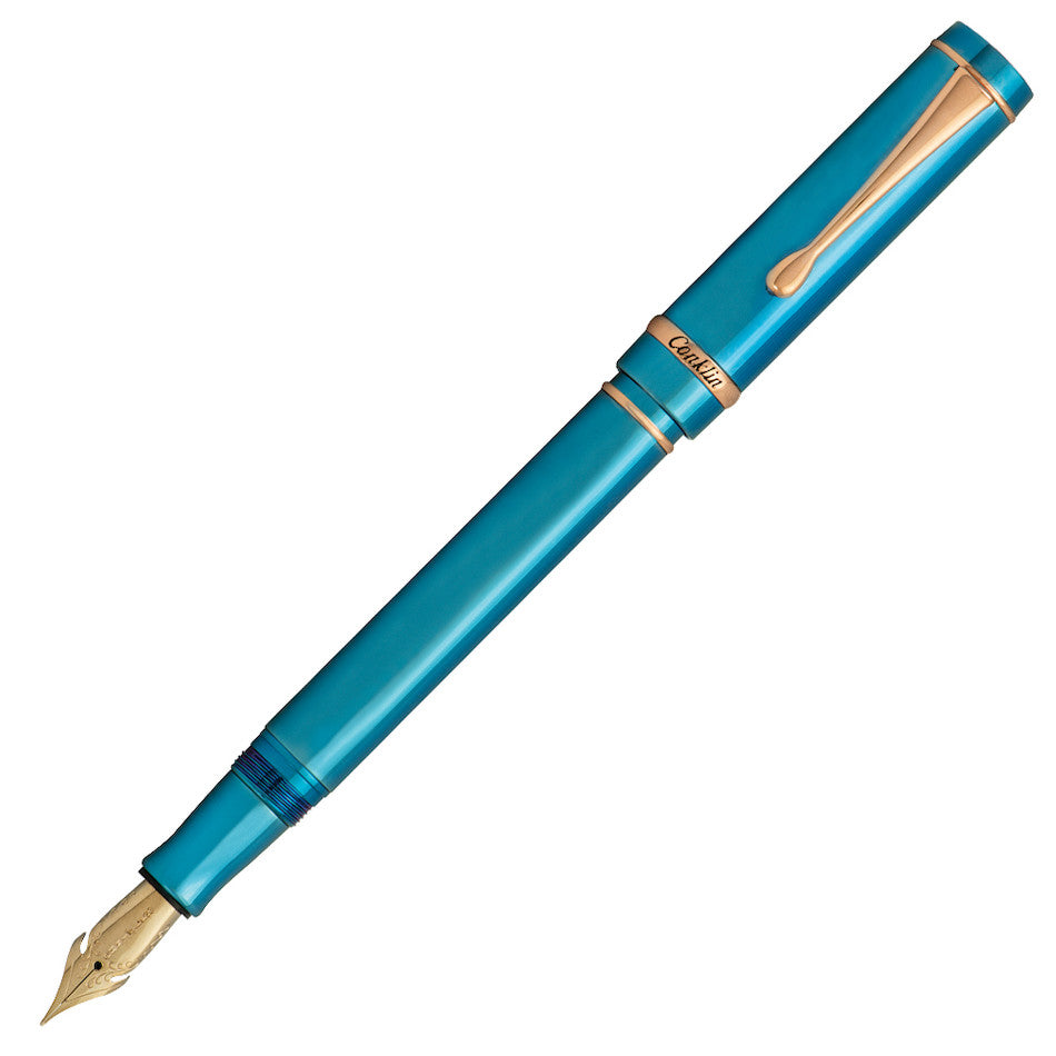 Conklin Duragraph Metal Fountain Pen - PVD Blue Finish, Medium Nib, Premium Writing Instrument for Professionals & Students - Perfect for Office, School & Gift Giving