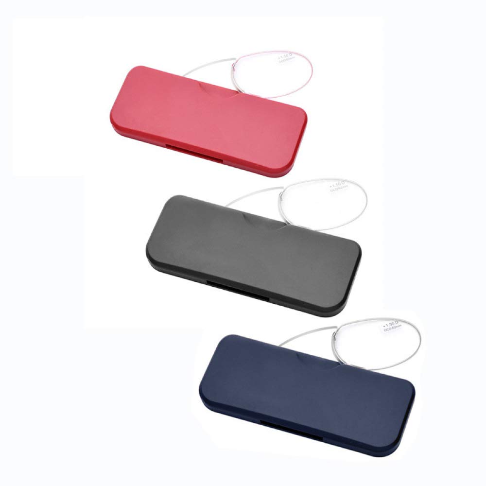 Clip-On Nose Resting Reading Glasses - Armless Design with Case - Perfect for Reading, Working & Relaxing at Home or Office