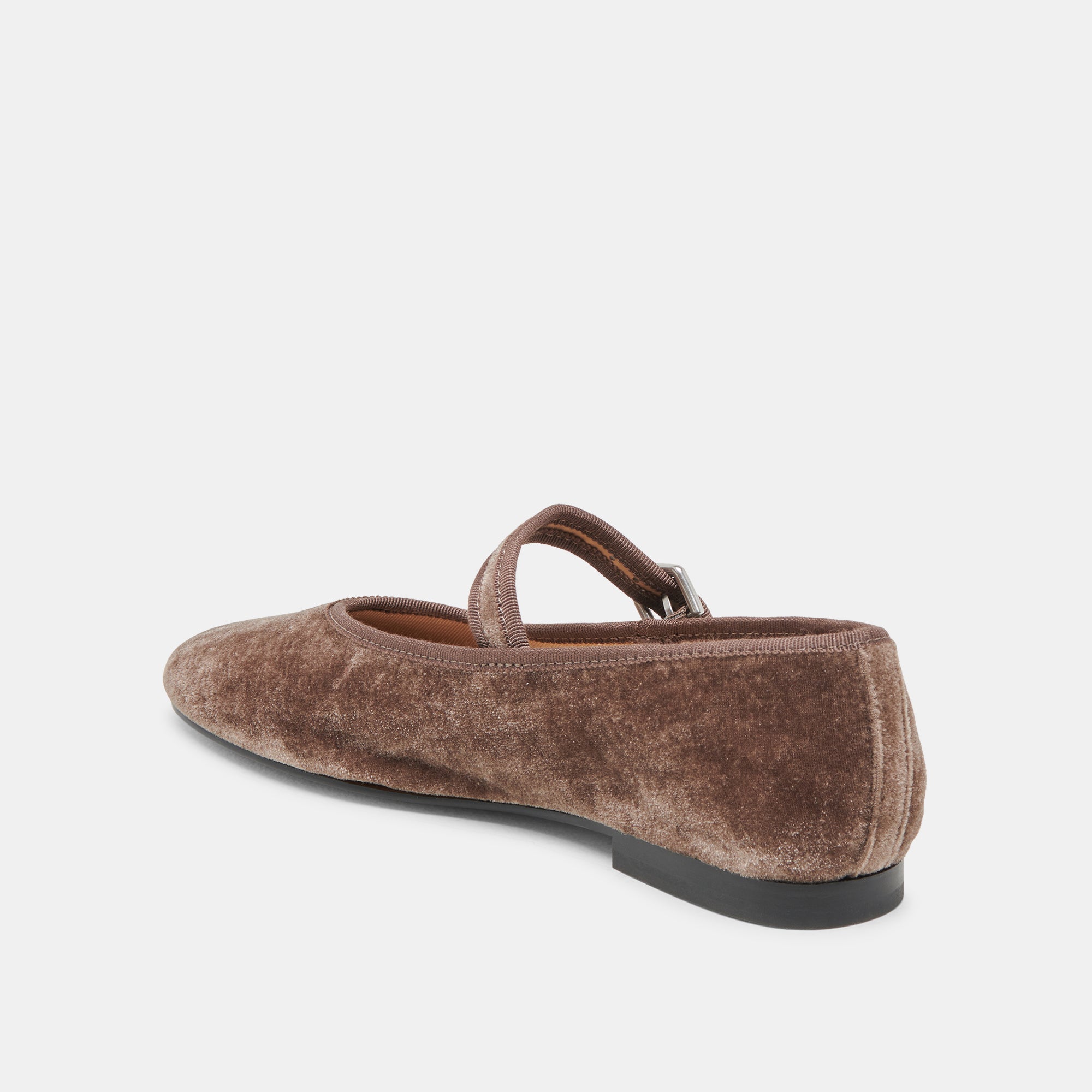 ROSLYN Women's Ballet Flats - Comfortable Smoke Velvet Slip-On Shoes for Casual Wear, Office & Travel