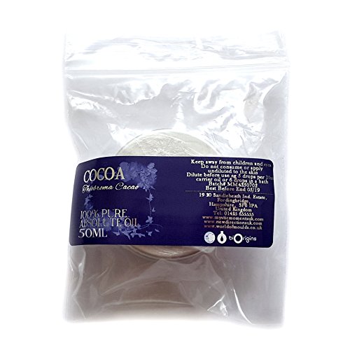 100% Pure Cocoa Absolute Oil 50ml - Natural Aromatherapy & Skincare for Relaxation & Moisturizing