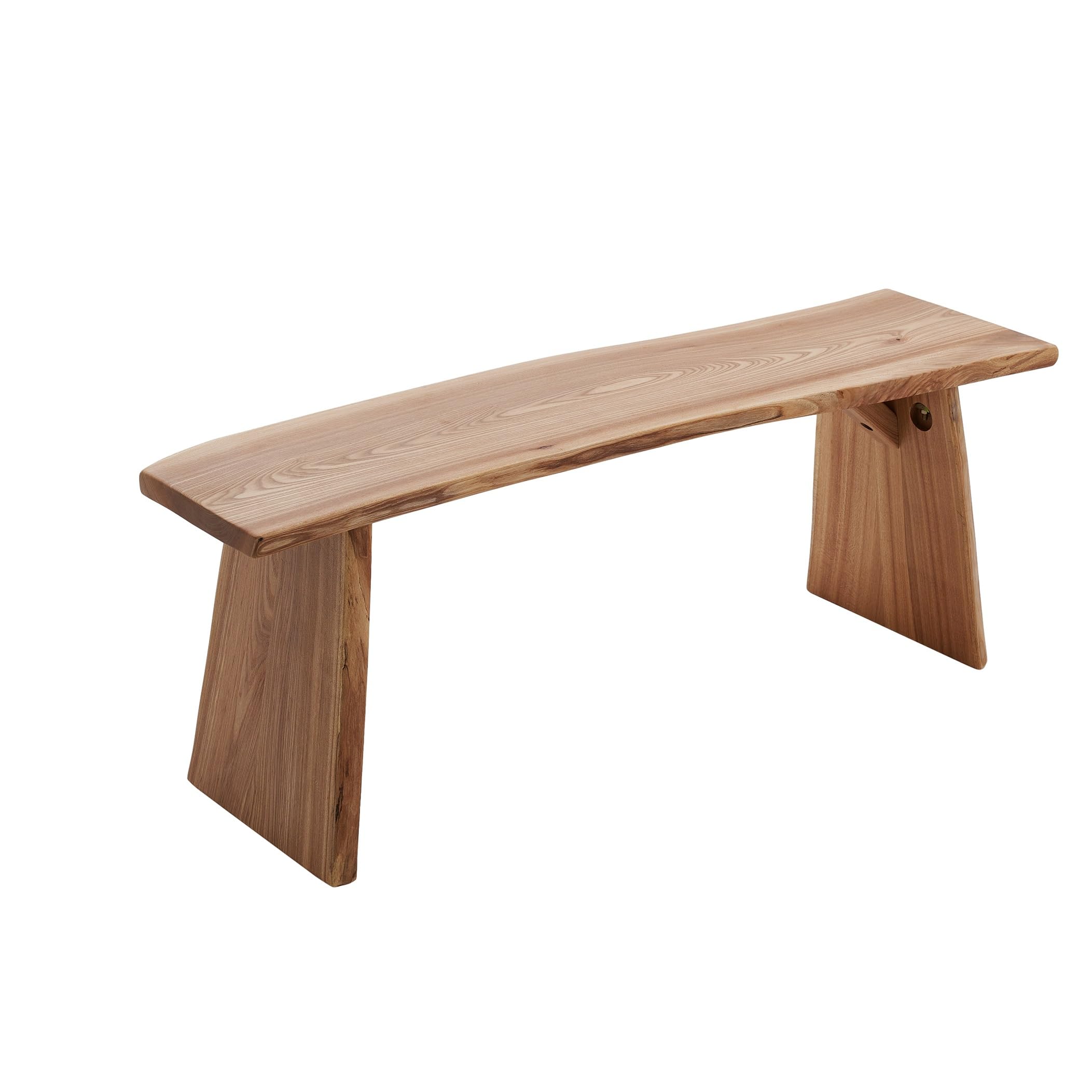Solid Elm Wood Dining Bench - 47.6 Inch Long Accent Stool for Bedroom, Living Room & Entryway | Multi-Purpose Footrest, End of Bed Bench & Dining Room Seating