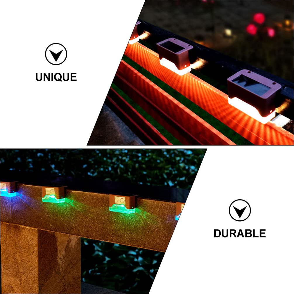 UPKOCH 4 Pack Solar Lights Outdoor Waterproof - Wireless LED Step Lights for Fence, Deck, Walkway, Patio, Stairs, Garden & Backyard - Solar Powered Landscape Lighting for Nighttime Safety & Ambiance