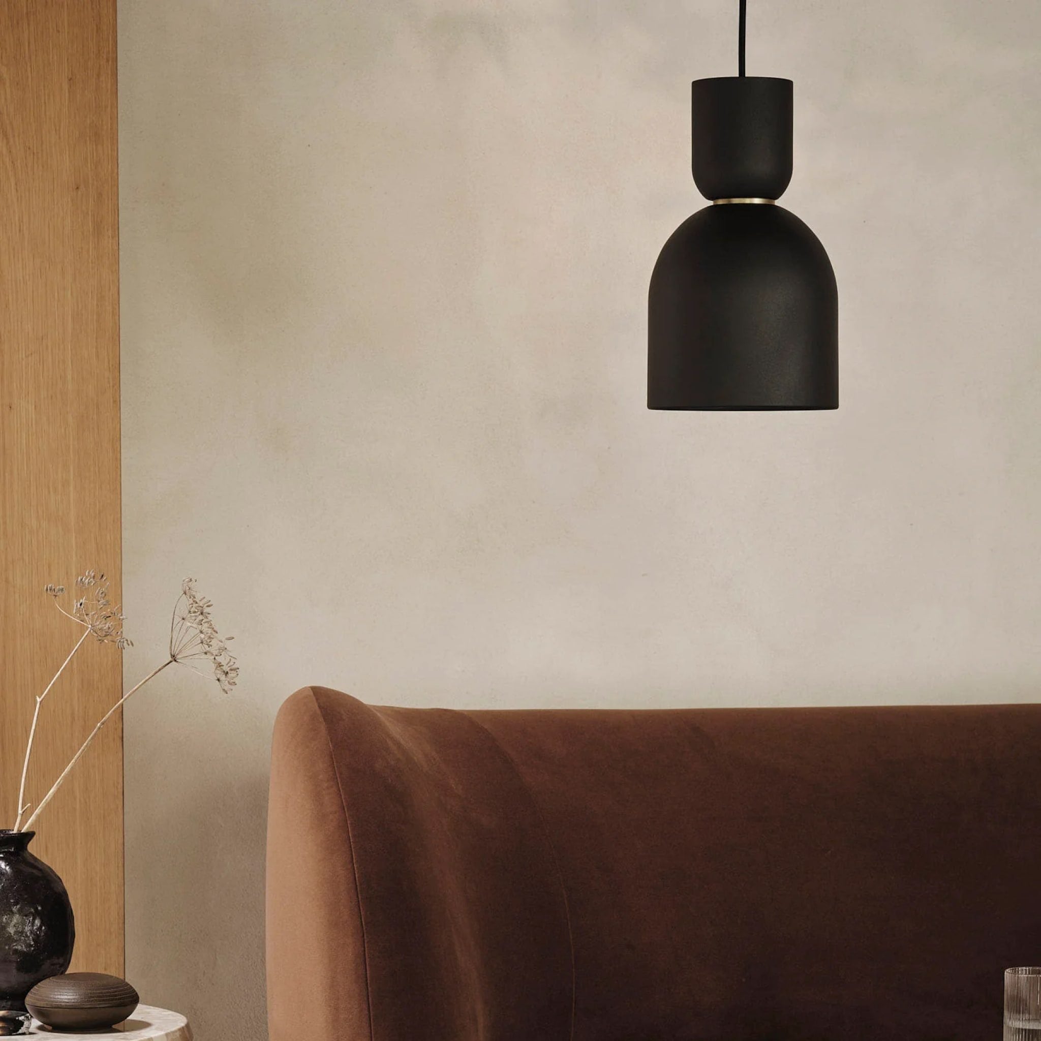 FERM LIVING Collect Pendant Light - Modern Black Bell Shade for Dining Room, Kitchen Island & Bedroom Lighting
