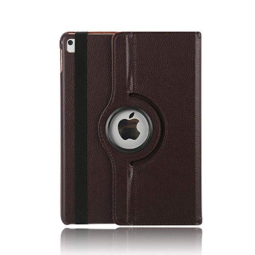 TechCode 360° Rotating Magnetic PU Leather Stand Case for Apple iPad Air 2 / iPad 6 (9.7 Inch) - Brown | Protective Cover with Auto Sleep/Wake | Perfect for Work, Travel & Home Use
