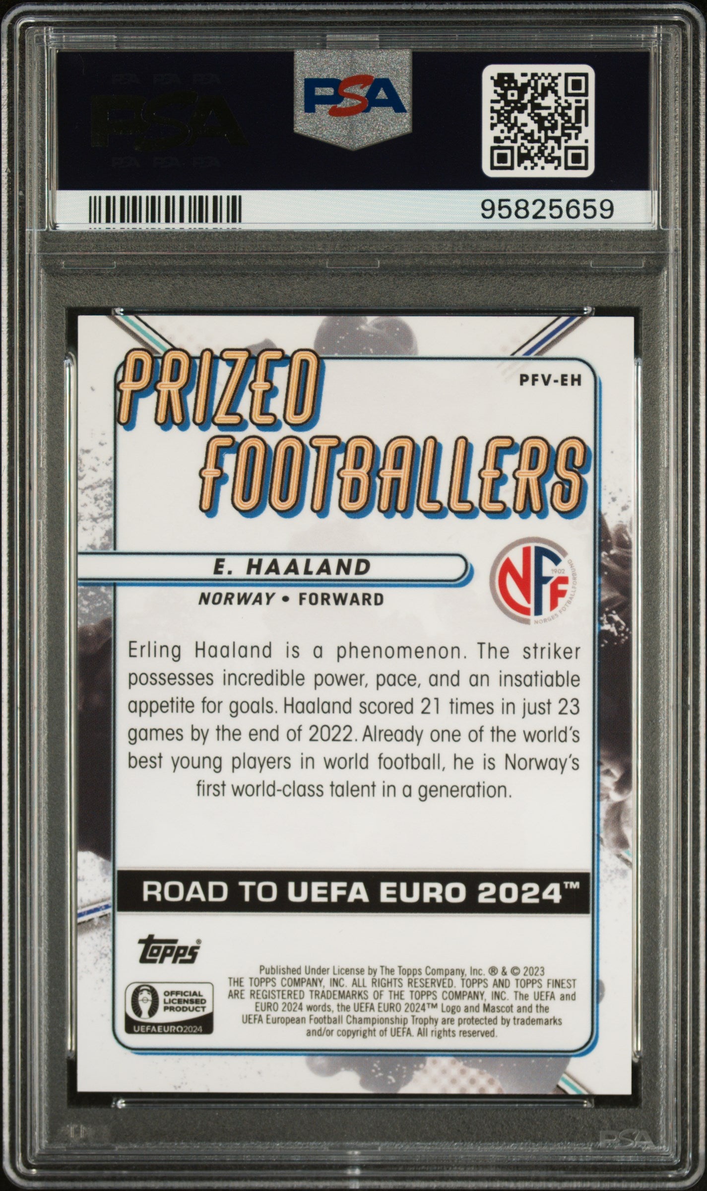 Topps Erling Haaland Green/Red Prized Footballers Fusion Card #/30 - 2024 Finest Road To Euros PSA 10 Graded - Rare Soccer Collectible for Display & Investment