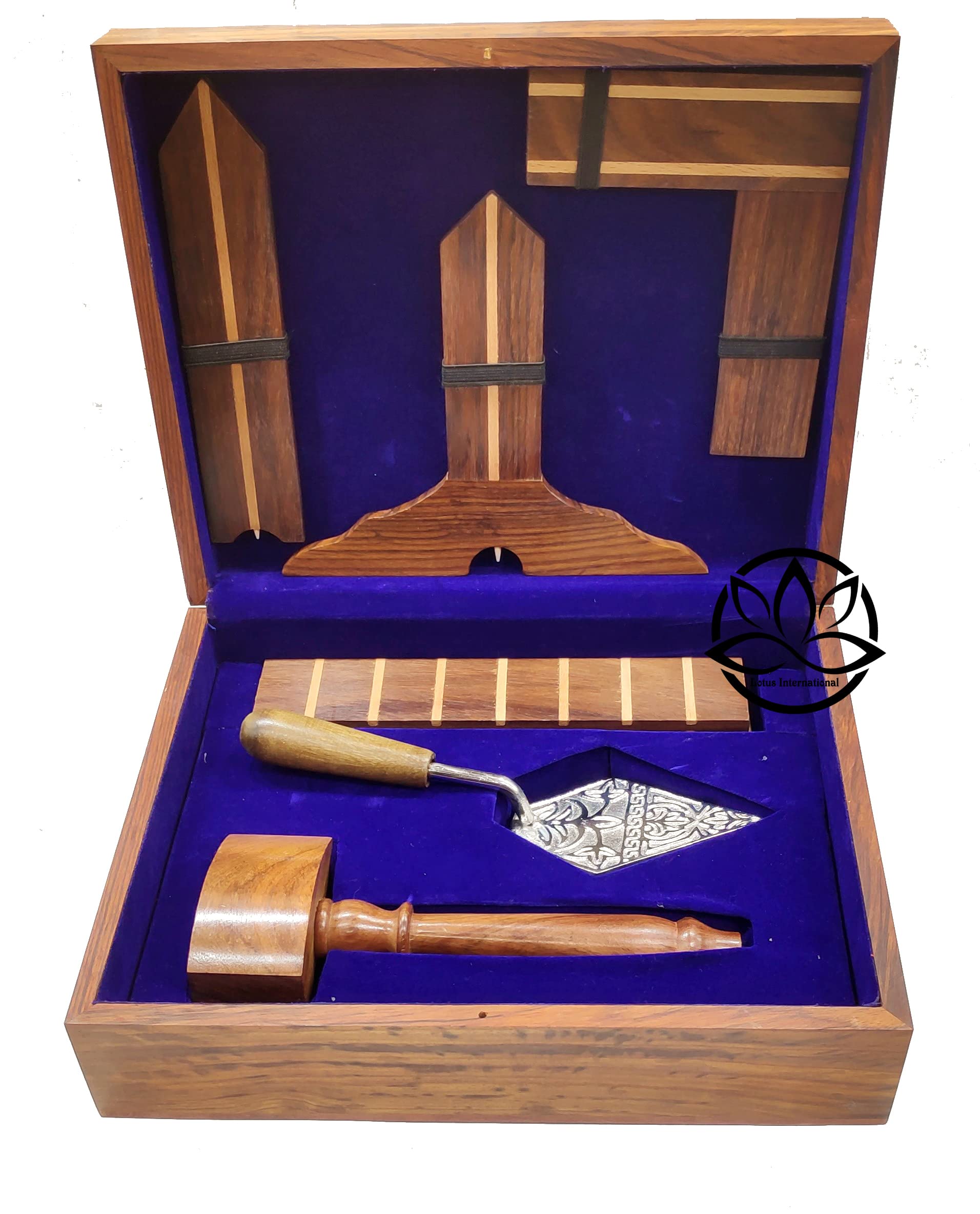 Handcrafted Wooden Masonic Working Tools Set - Wooden Plumb Square & Rule for Freemasonry Rituals by Lotus International | Perfect for Masonic Lodges, Ceremonies & Collectors
