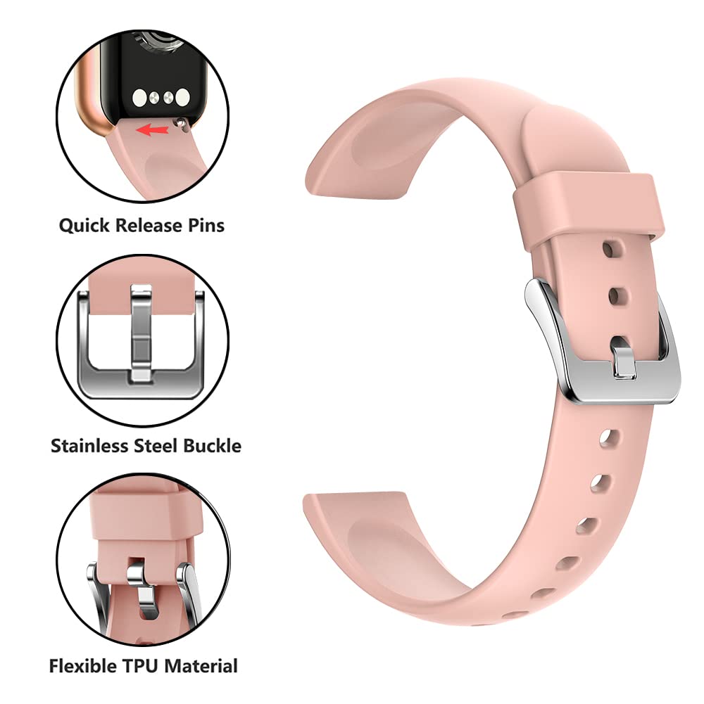 FITVII 16mm Quick Release Watch Band - Slim Replacement Strap for Fitness Trackers & Smartwatches (HM08) - Perfect for Running, Gym & Daily Wear