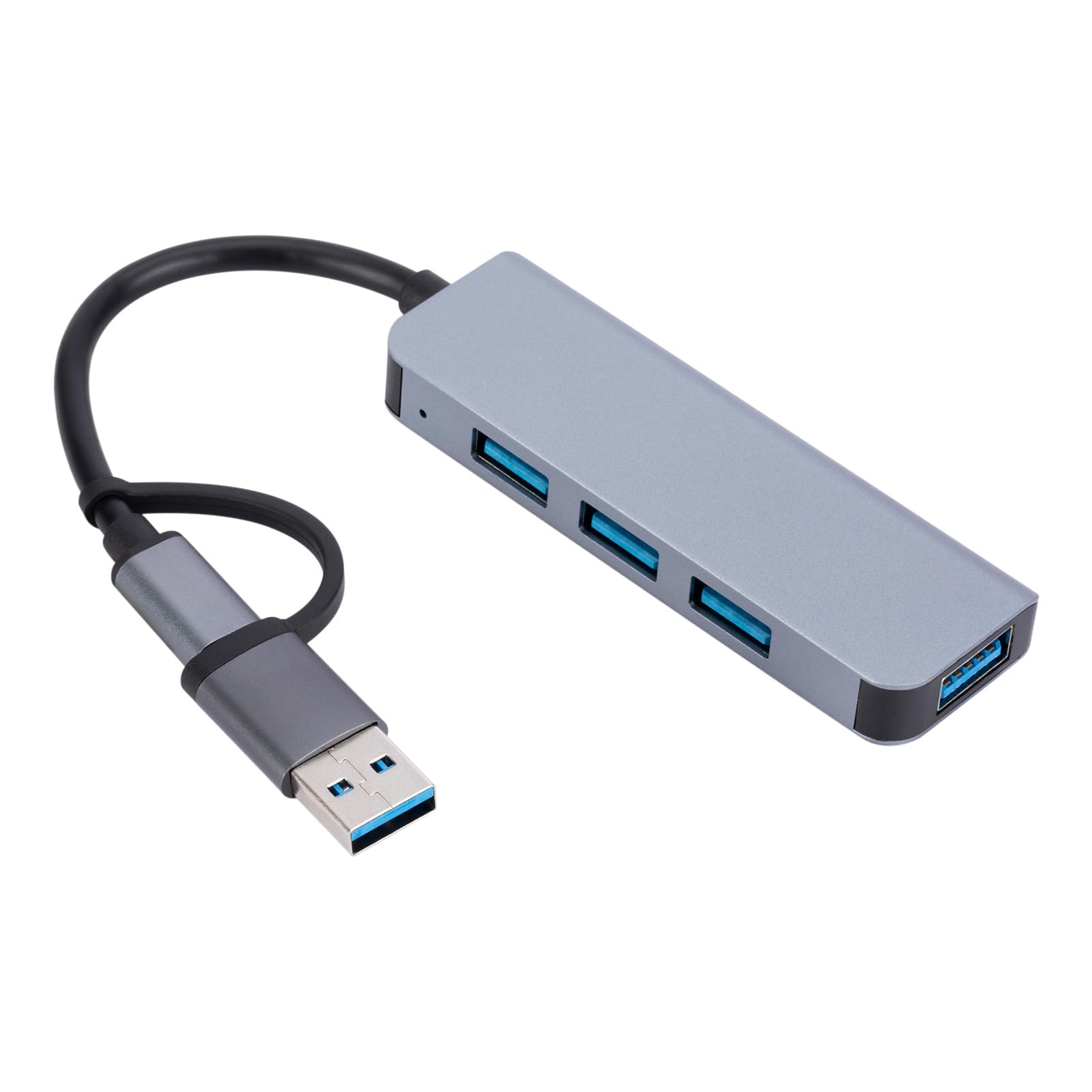 Premium USB C Hub with 4 USB Ports - Aluminum Multi-Port Adapter for Smartphones, Laptops & Gaming Consoles | Perfect for Home Office, Travel & Multi-Device Charging