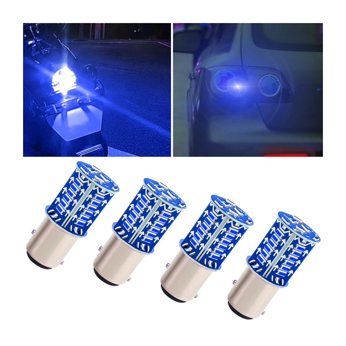 BESULEN 1157 Car LED Bulbs - 4PCS Super Bright 12V LED Backup Reverse Lights & Brake Stop Signal Bulbs for Trucks, Motorcycles - Durable Replacement Tail Lights for Enhanced Safety & Visibility