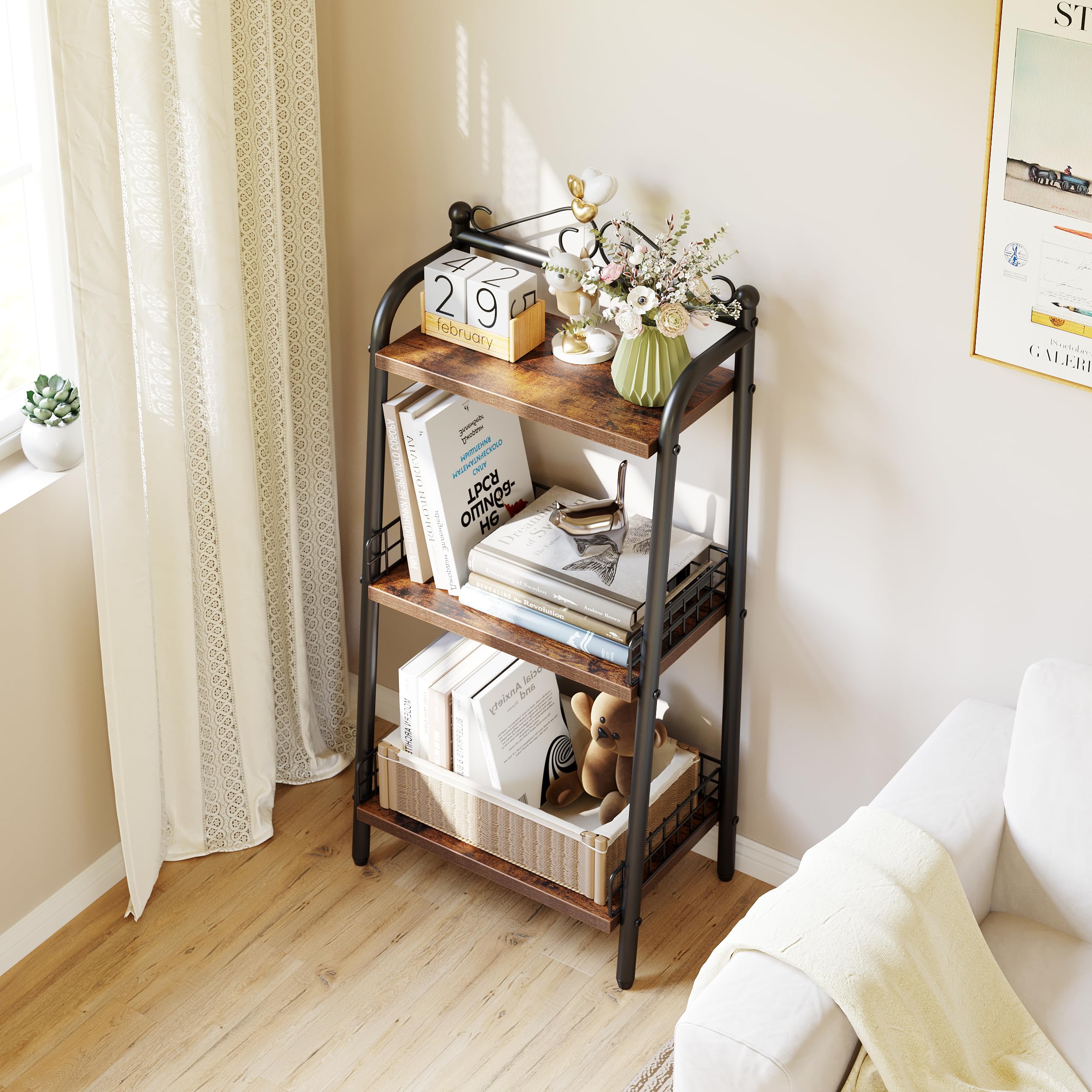 GARVEE 3-Tier Bathroom Ladder Shelf - Freestanding Storage Organizer for Small Spaces - Perfect for Bathroom, Living Room, Balcony & Kitchen - Space-Saving Home Decor Solution