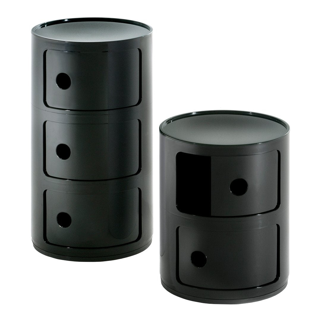Componibili Round 2-Door Storage Tower - Modern Modular Cabinet for Bedroom, Living Room & Office Organization