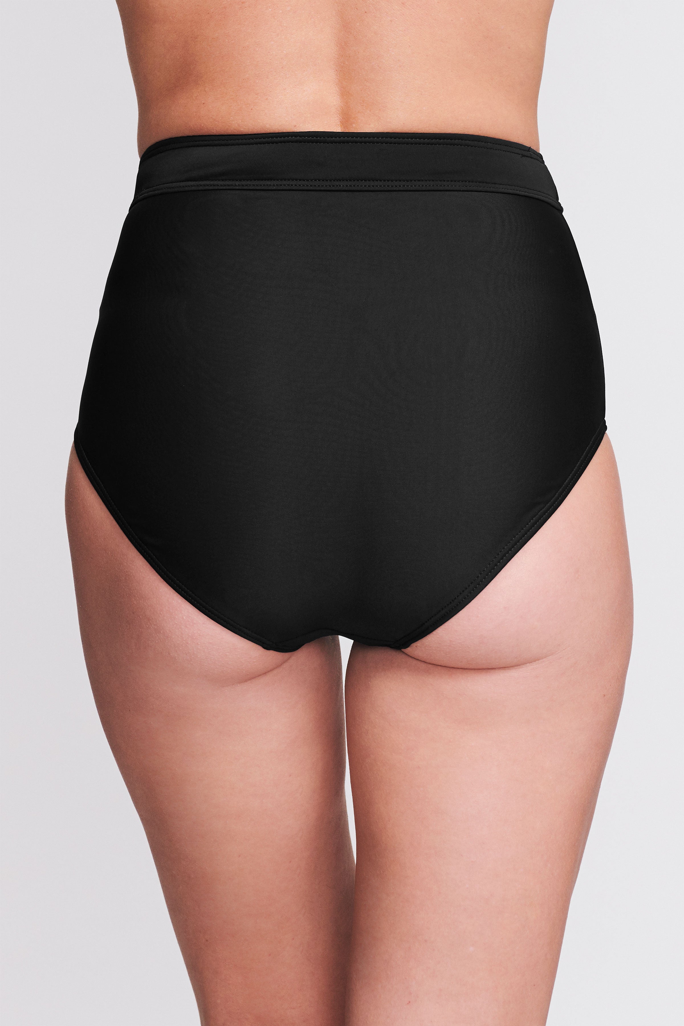 High Waist Brief in Solid Black - Comfortable Women's Underwear for Everyday Wear & Workout - Perfect for Yoga, Gym & Lounge