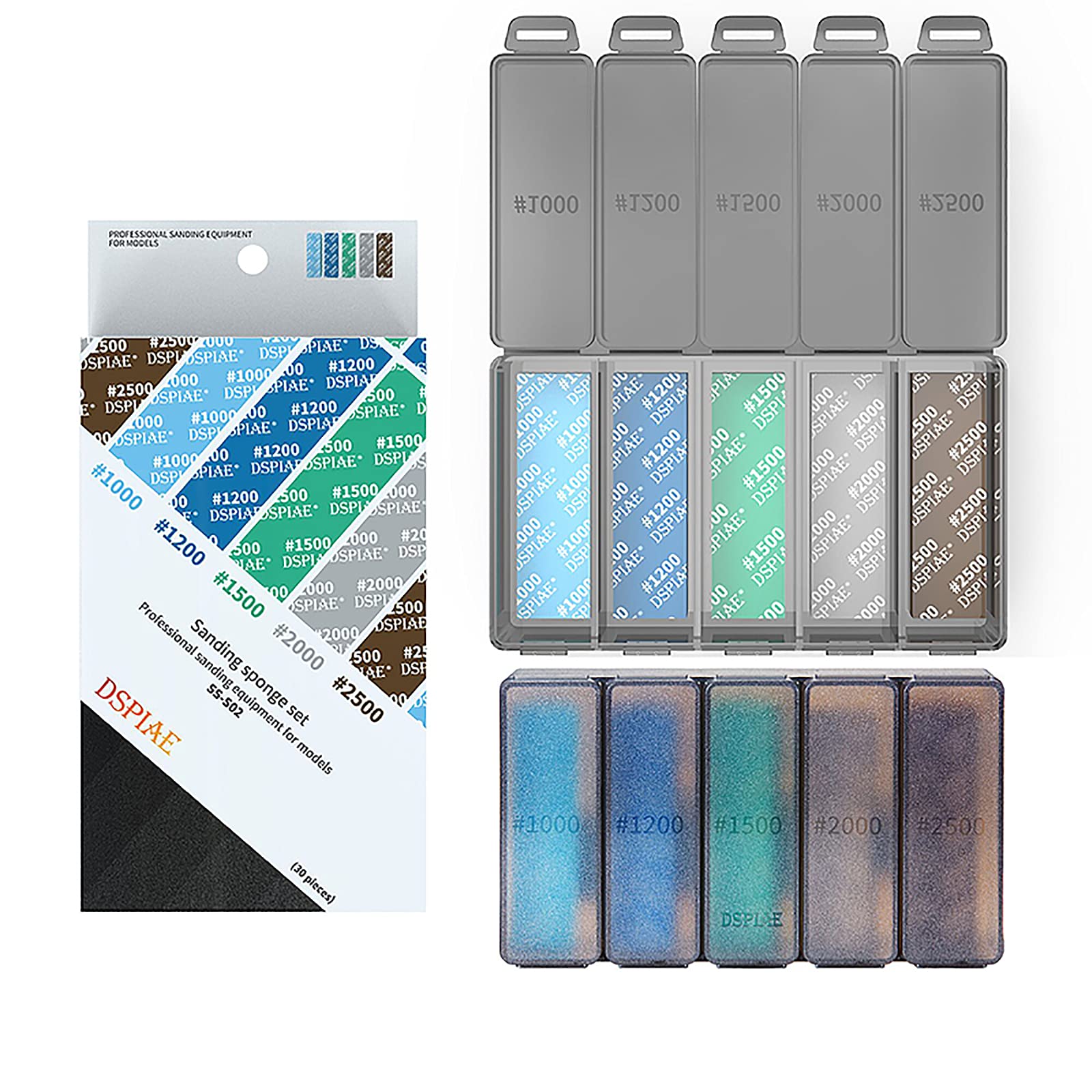 Premium Sanding Sponge Set #180-#2500 for Model Making - Wet/Dry Polishing Sandpaper Kit (#1000, #1200, #1500, #2000, #2500 Included) - Perfect for DIY Crafts, Woodworking & Auto Body Repair