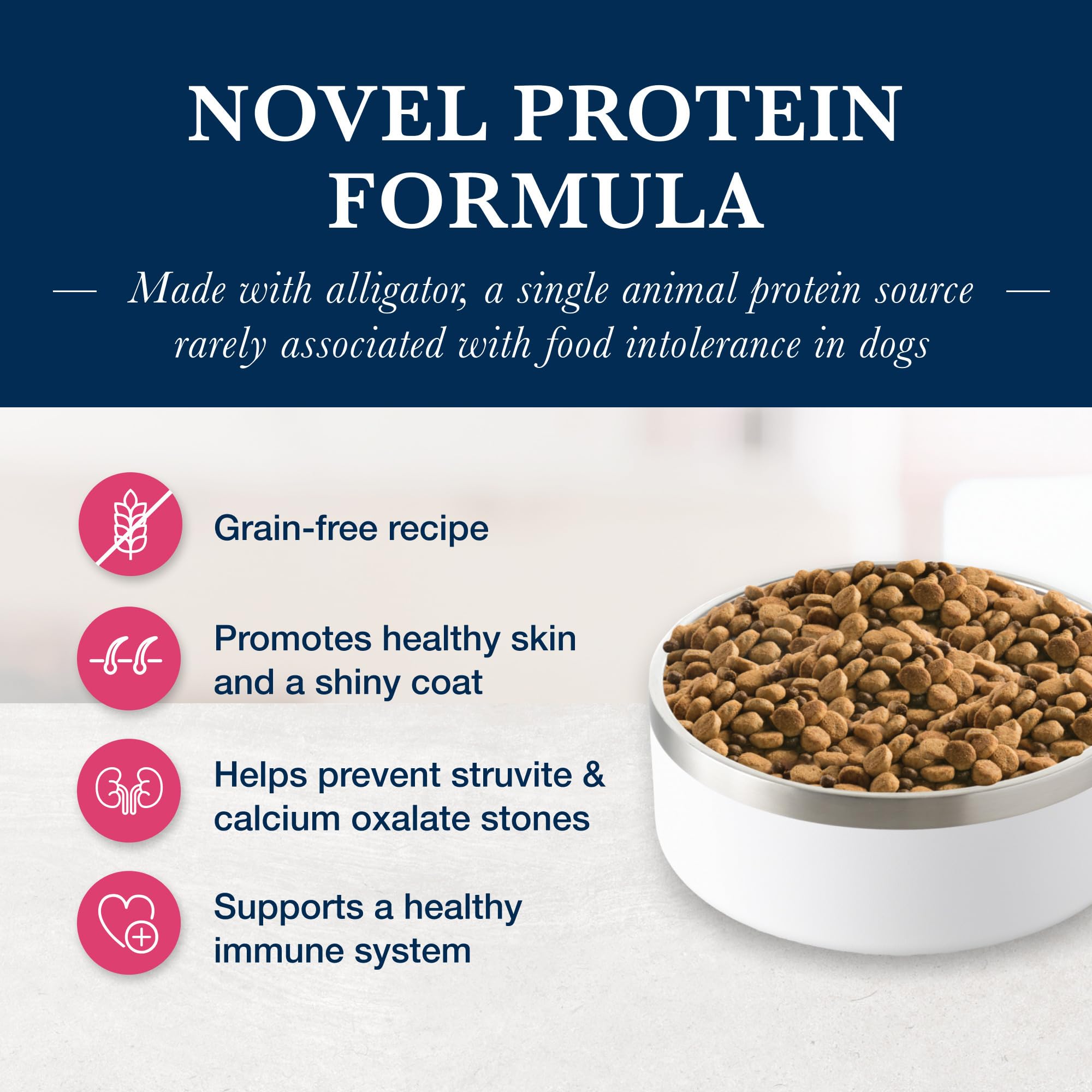 Blue Buffalo Natural Veterinary Diet NP Novel Protein Dry Dog Food for Food Sensitivities - Alligator Recipe (6-lb Bag) - Vet Prescription Required | Ideal for Dogs with Allergies & Digestive Issues | Perfect for Sensitive Stomachs & Skin Conditions