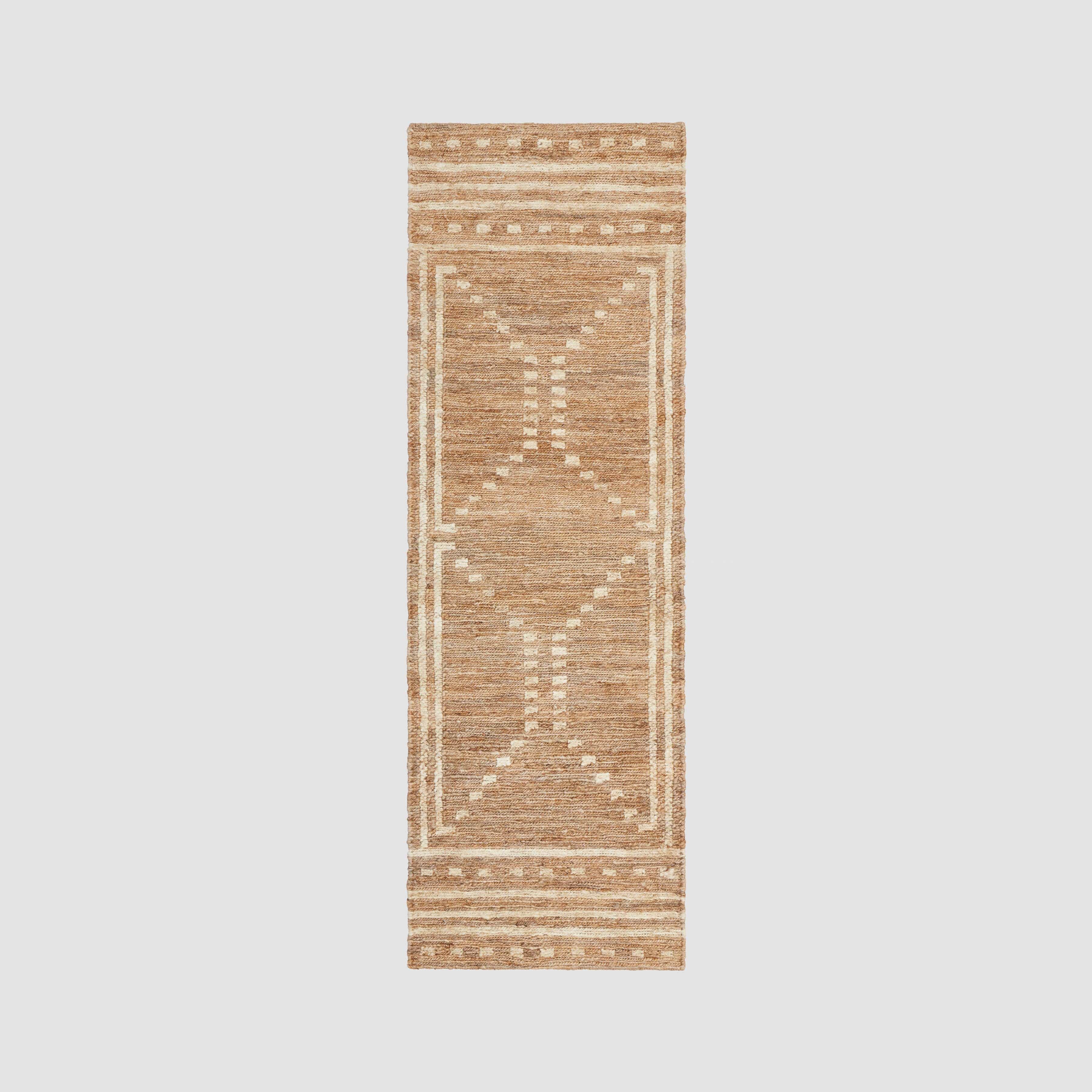 Eco-Friendly Panavi Jute Runner Rug - Natural Handwoven Jute Carpet for Living Room, Bedroom & Hallway - Durable & Stylish Home Decor for Boho, Farmhouse & Coastal Style Homes