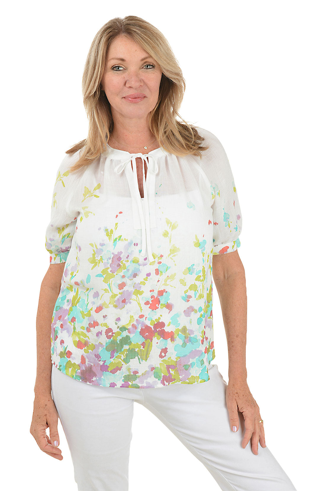 Floral Print Short Sleeve Blouse for Women - Summer Casual Tops - Perfect for Office, Date Night & Outdoor Activities