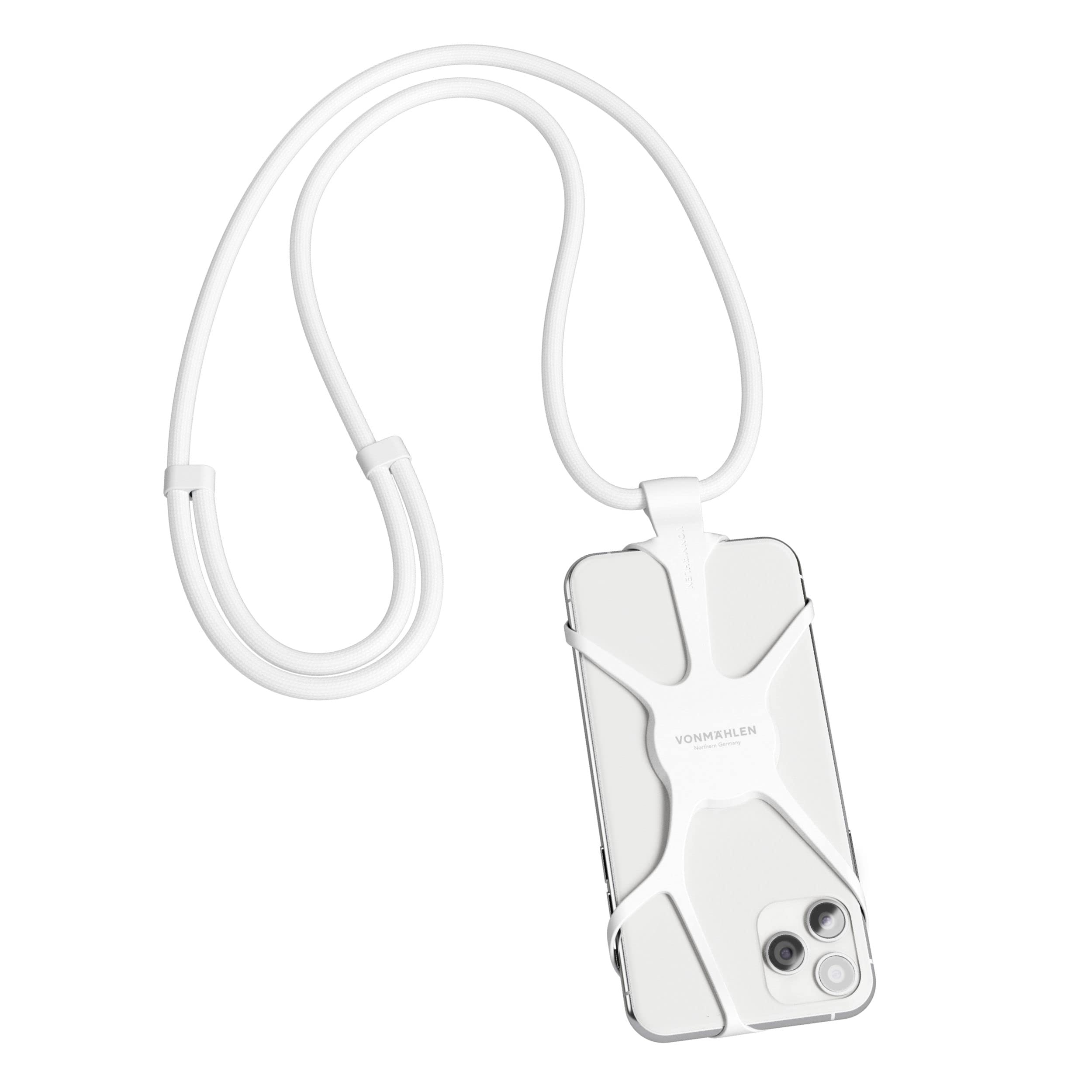 Universal Detachable Phone Lanyard - Infinity Mobile Phone Chain with Neck Strap for All Smartphones - Nylon & Silicone Phone Strap (White) - Perfect for Work, Travel, and Hands-Free Convenience