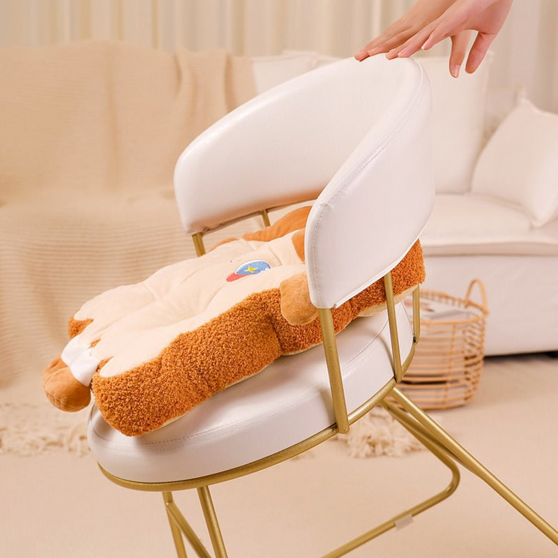 Kawaii Toast Seat Cushion - Soft Bread-Shaped Chair Pad for Home & Office - Perfect for Gaming Chairs, Desk Chairs, and Car Seats