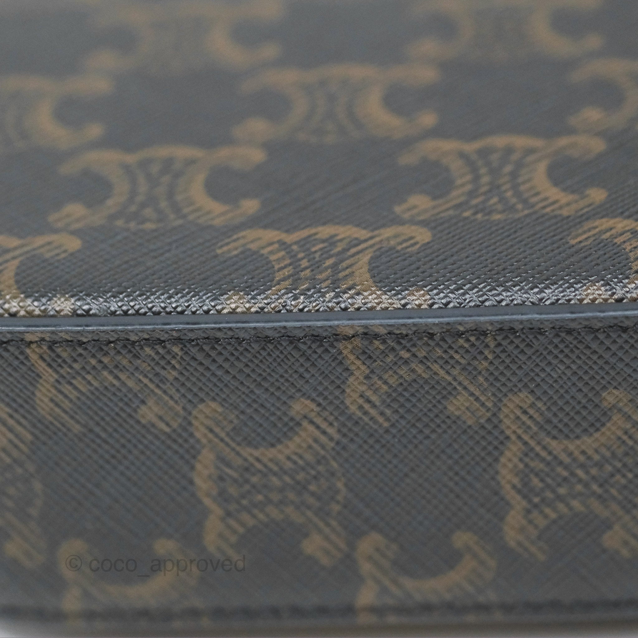 Celine Mini Triomphe Bag in Tan Canvas & Calfskin Leather - Perfect for Everyday Use, Work & Travel