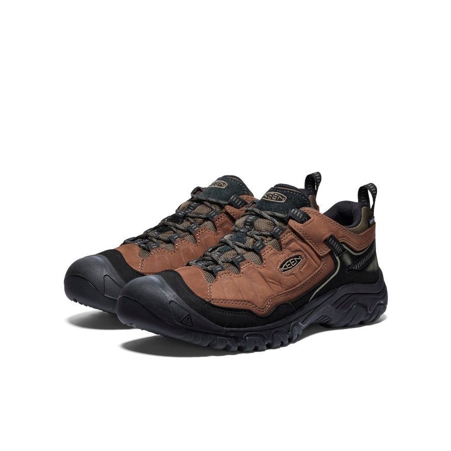 Men's Targhee IV Waterproof Hiking Shoes - Bison/Black | Lightweight & Durable for Outdoor Adventures, Trail Running & Camping